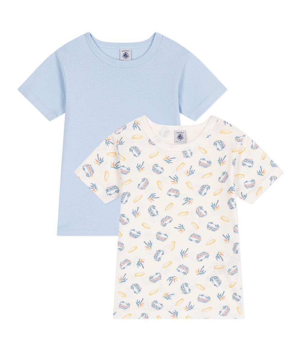 Petit Bateau - Children's Short-Sleeved Cotton T-Shirts  Pack Of 2 - Van Print