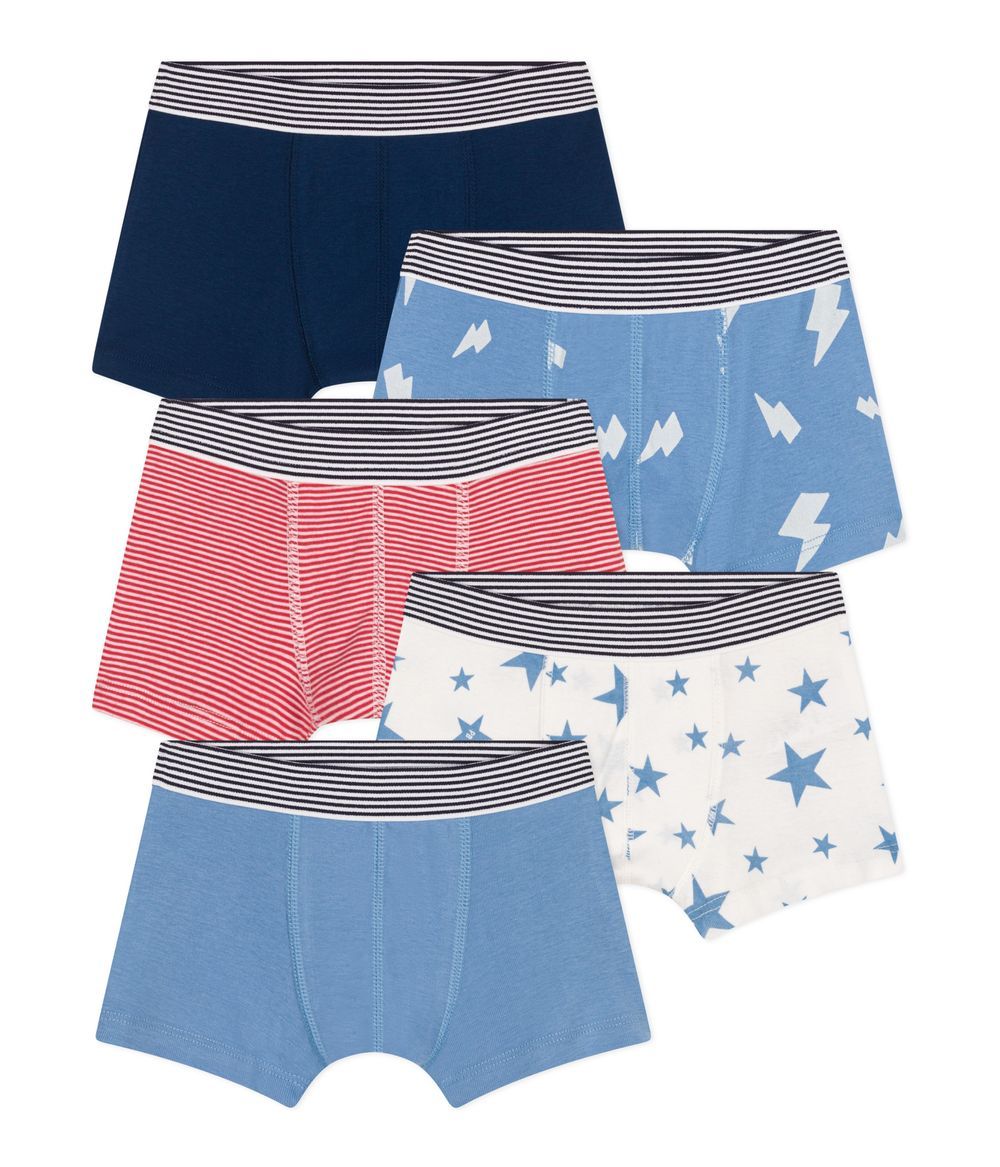 Petit Bateau - Printed Cotton Boxers For Children Pack Of 5