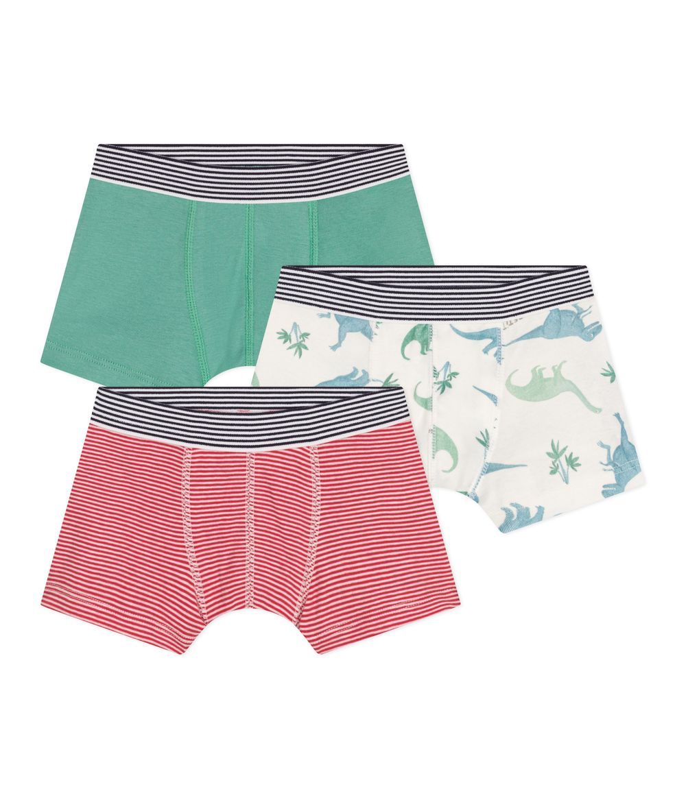 Petit Bateau - Printed Cotton Boxers Set Of 3 - Dinosaurs