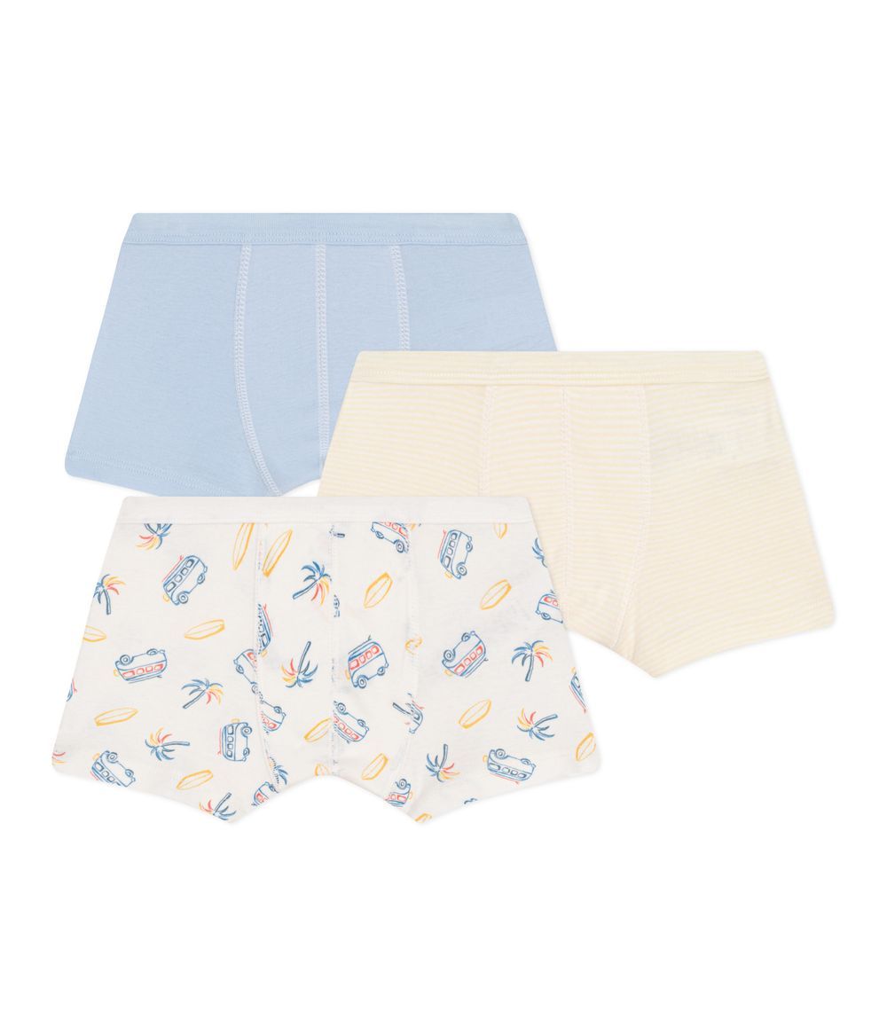 Petit Bateau - Children's Cotton Printed Boxers Pack Of 3 - Vans