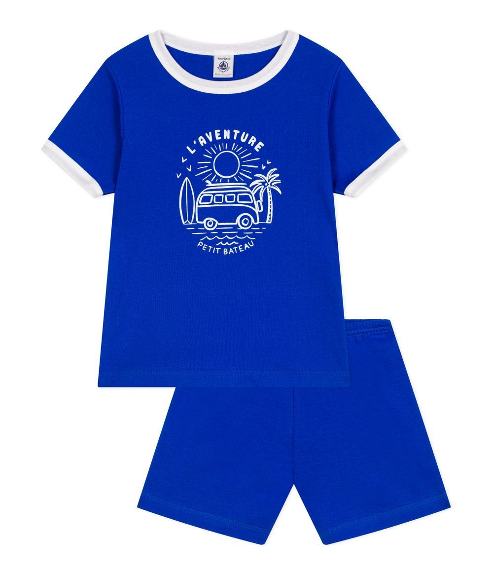 Petit Bateau - Children's Short Cotton Pyjamas - Blue