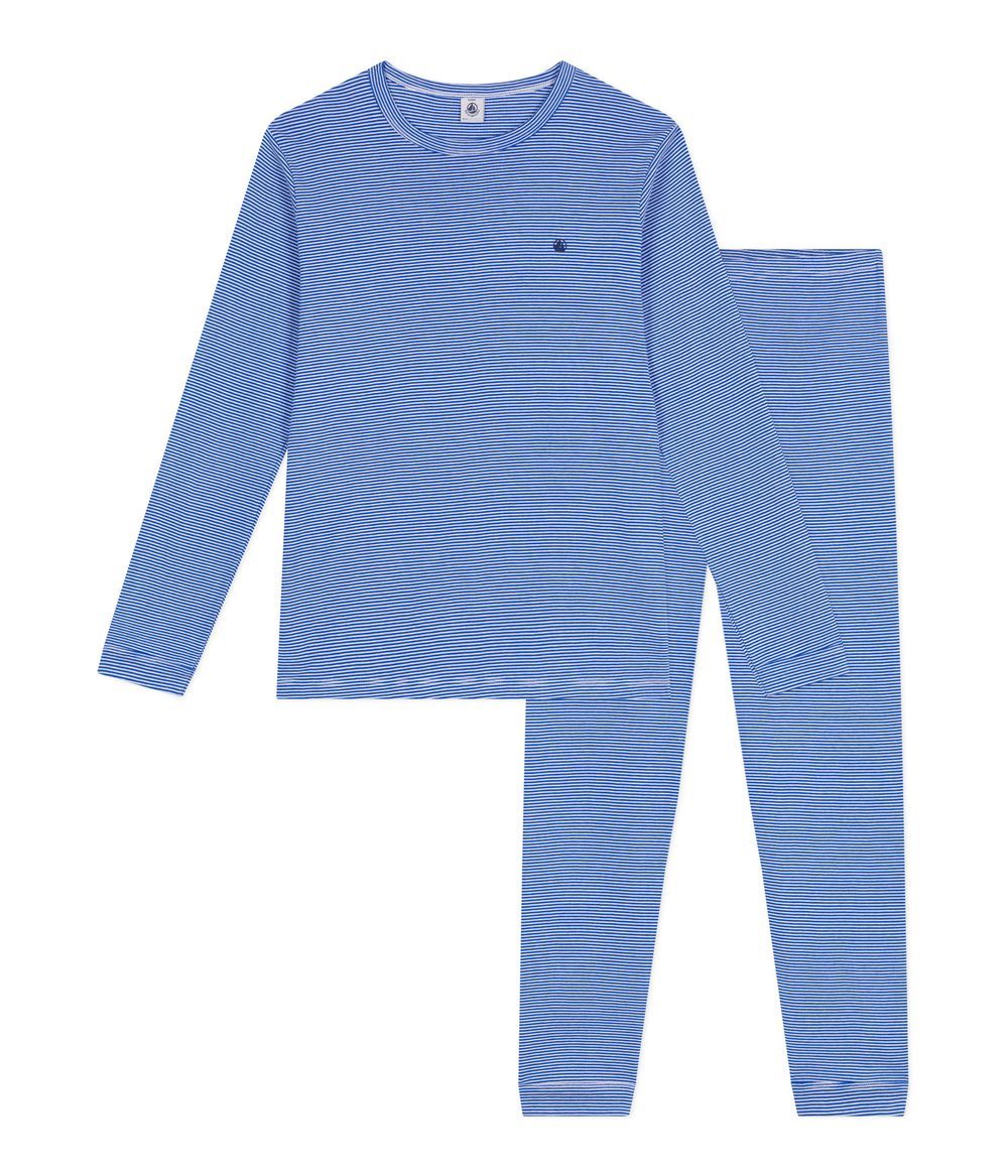 Petit Bateau - Children's Stripy Cotton Pyjamas - Blue