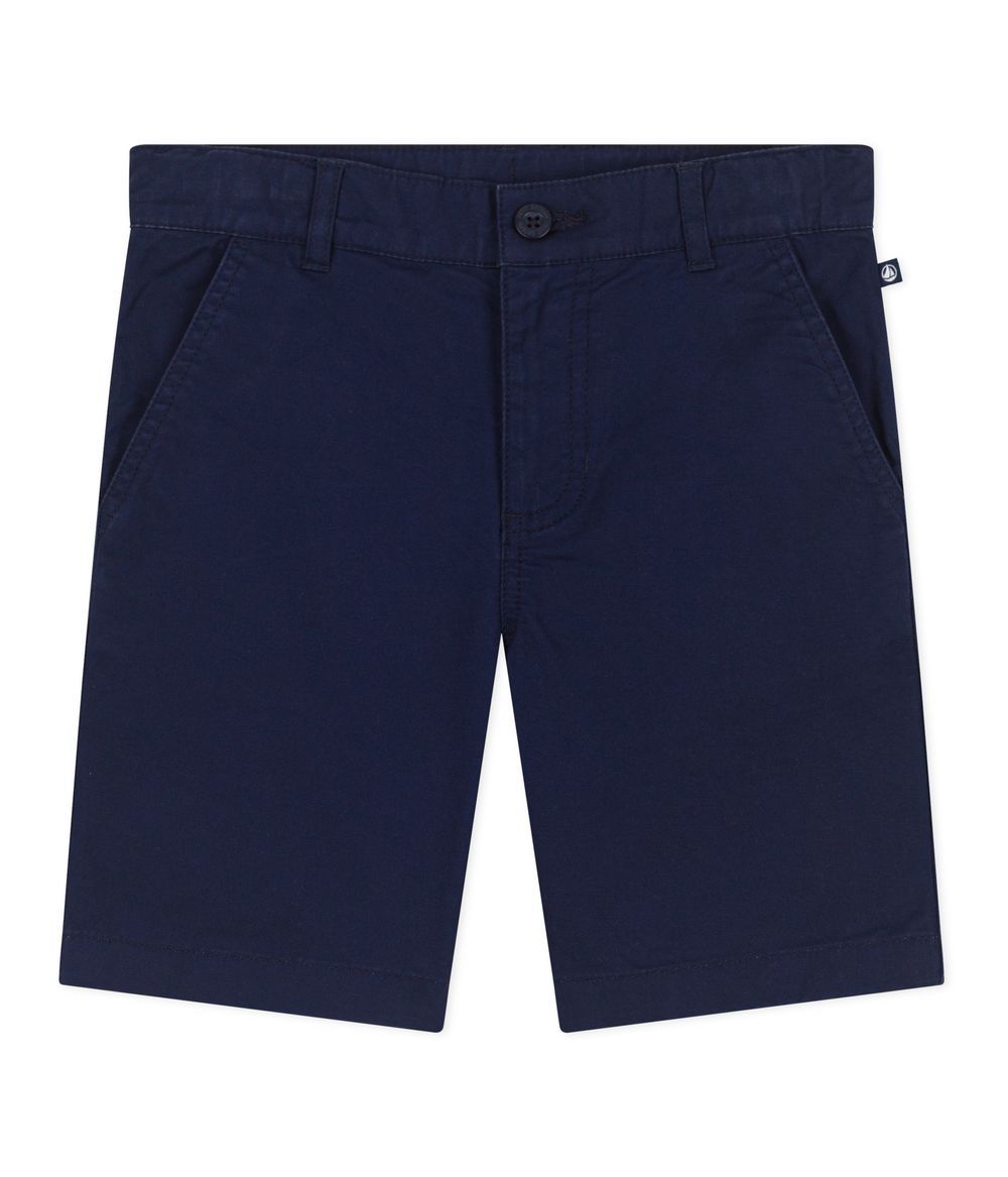 Petit Bateau - Children's Bermuda Shorts In Plain Cotton - Blue