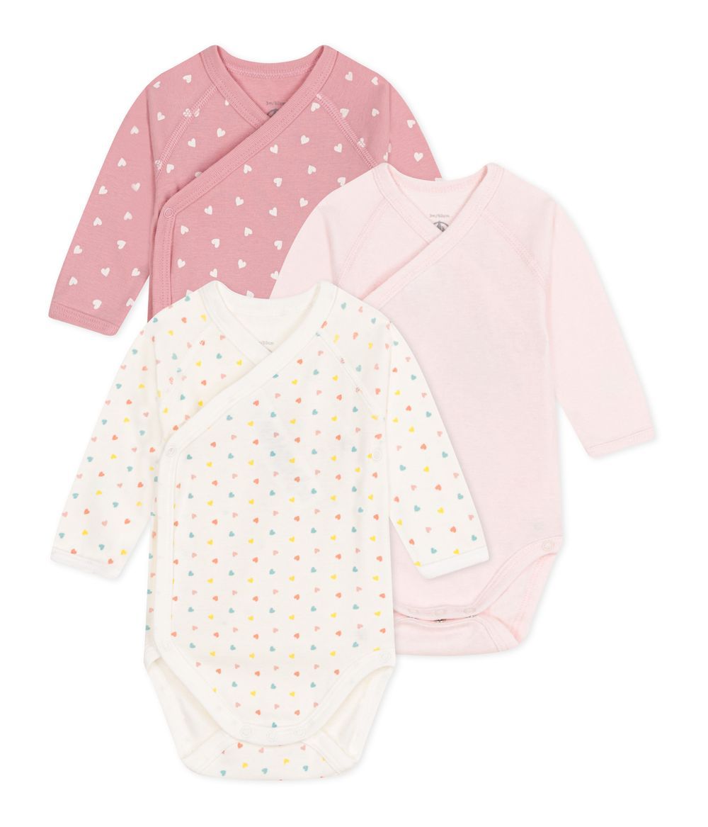 Petit Bateau - 3pc-Set - Girl's Printed Wrapover Bodysuits