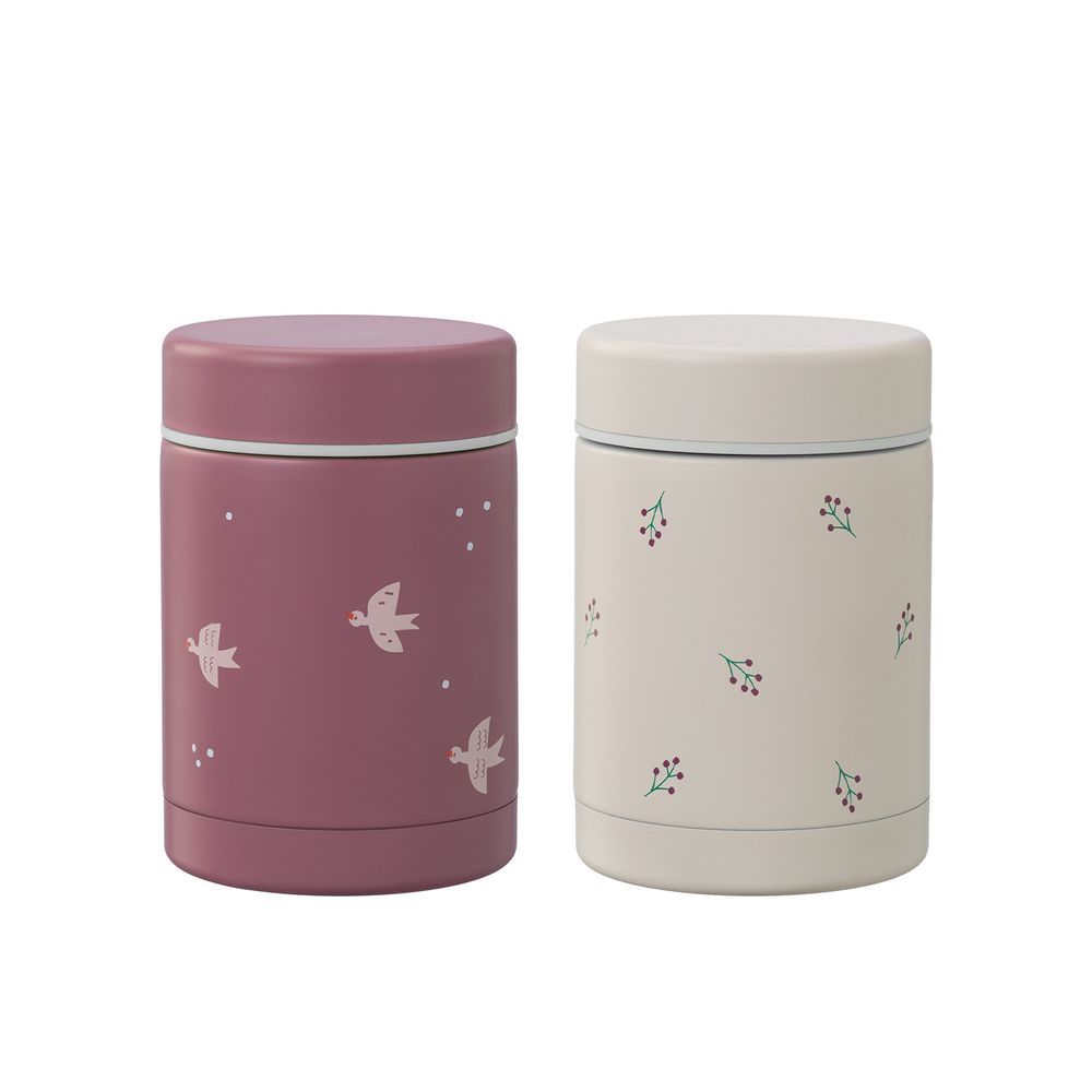 Fresk - Food Jar Duo - Berries and Swallow - 2 Pcs