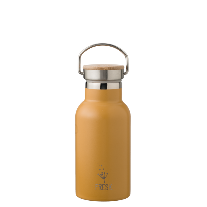 Fresk - Insulated Water Bottle - Amber Gold Lion - 2 Lids - 350ml