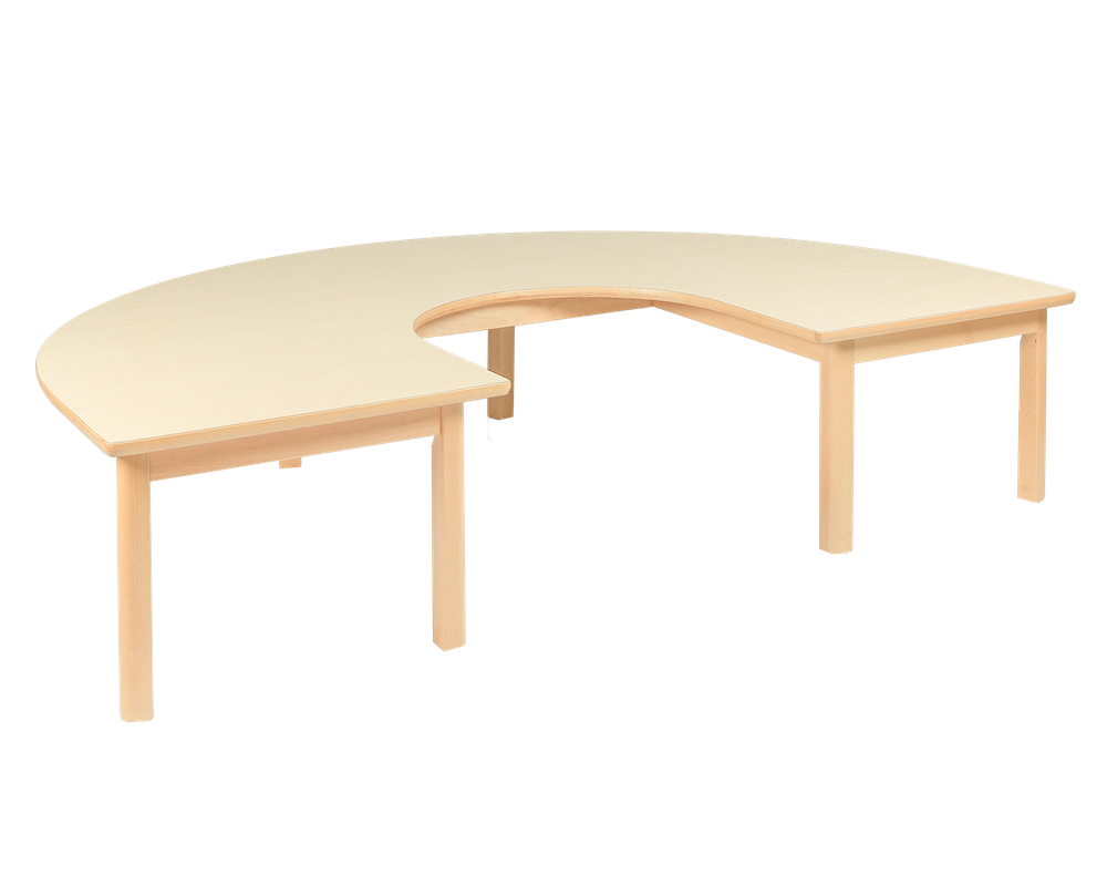 Edu Fun - Elegance U-Shape Table With 6 Legs - Woody - 53 cm