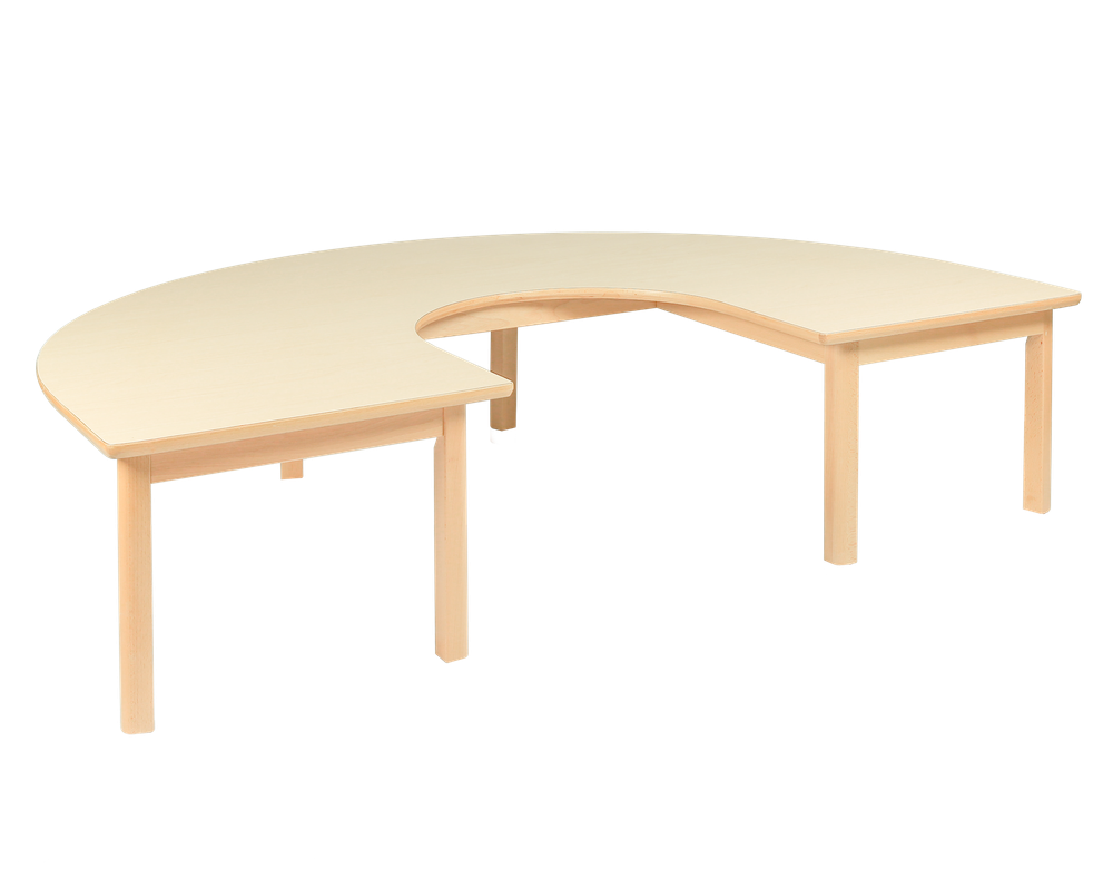 Edu Fun - Elegance U-Shape Table With 6 Legs - Woody - 59 cm