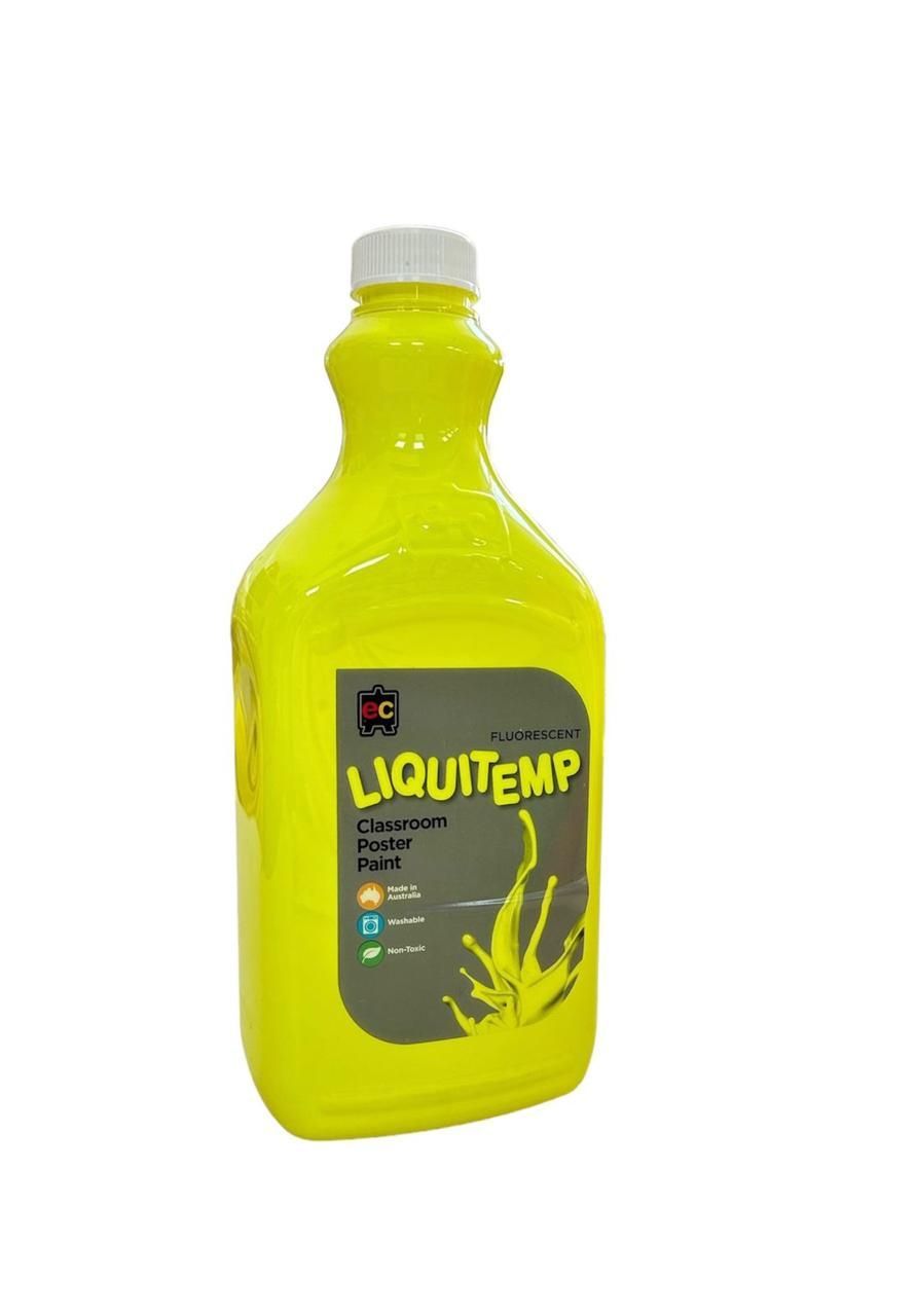 Edu Fun - Liquitemp Classroom Poster Paint - Fluorescent Yellow - 2 L