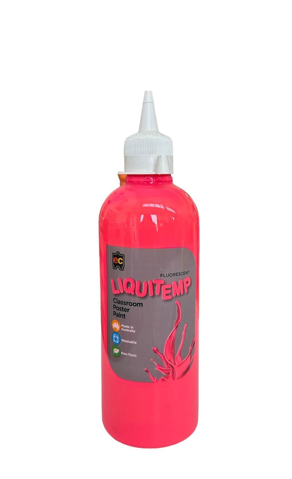 Edu Fun - Fluorescent Liquitemp Classroom Poster Paint - Pink - 500 ml