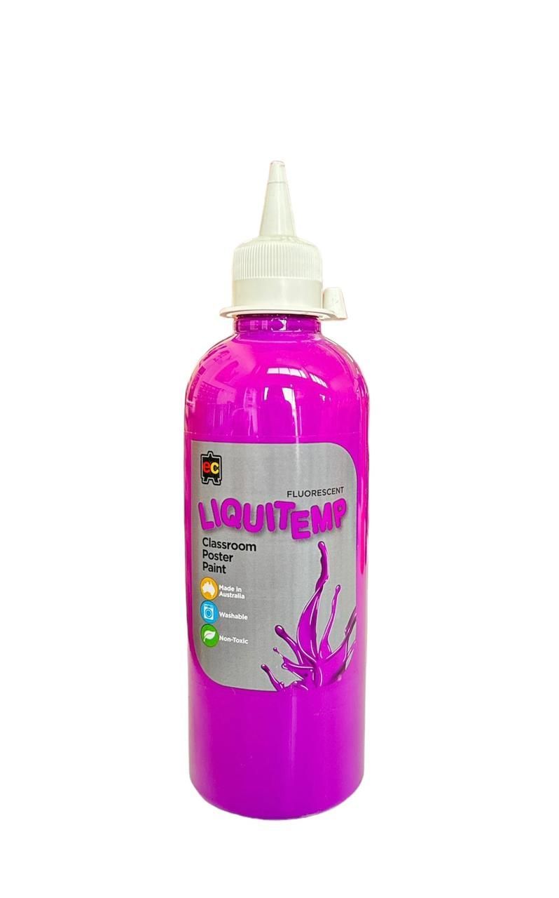 Edu Fun - Fluorescent Liquitemp Classroom Poster Paint - Purple - 500 ml