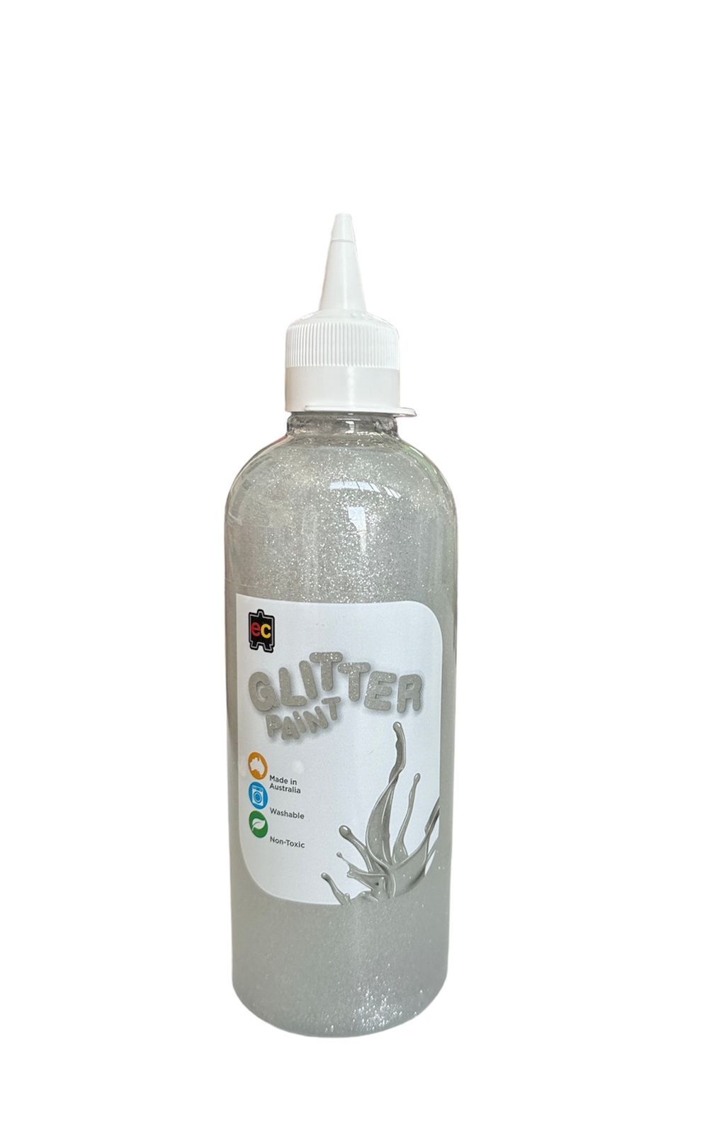 Edu Fun - Glitter Paint - Silver - 500 ml