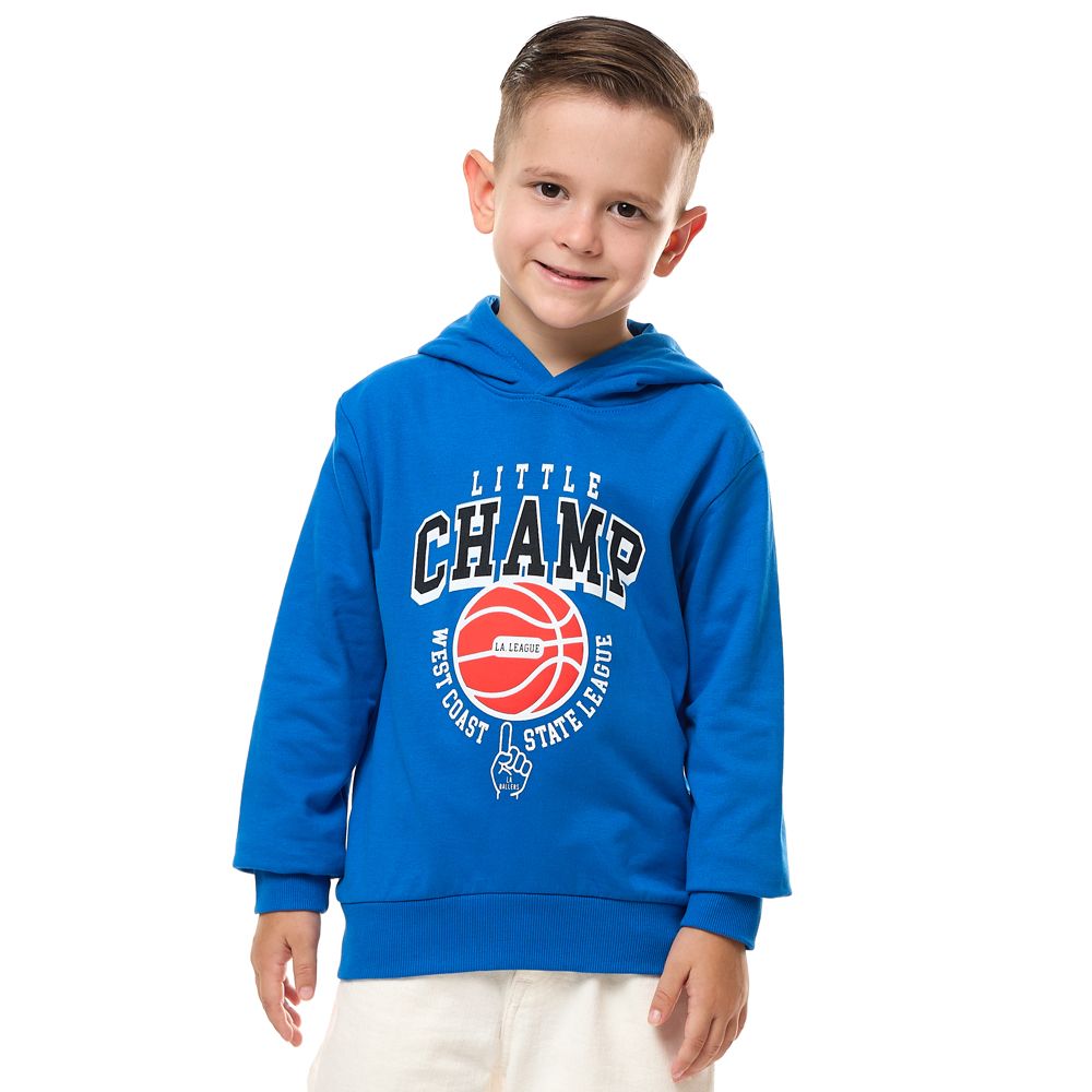 Victor and Jane - Boys' Cotton Hoodie - Blue