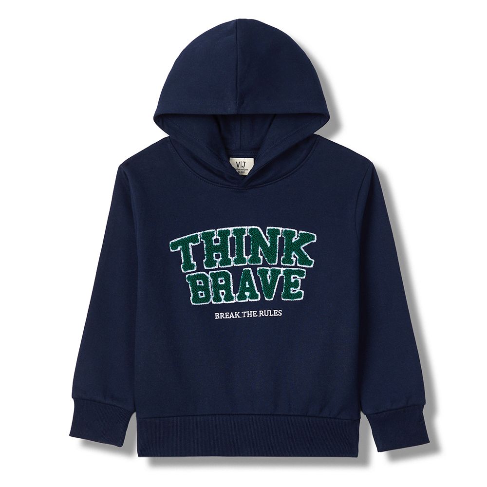 Victor and Jane - Think Brave Boys' Hoodie - Navy