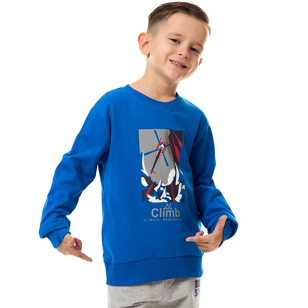 Victor and Jane - Boys' Cotton Sweatshirt - Royal Blue