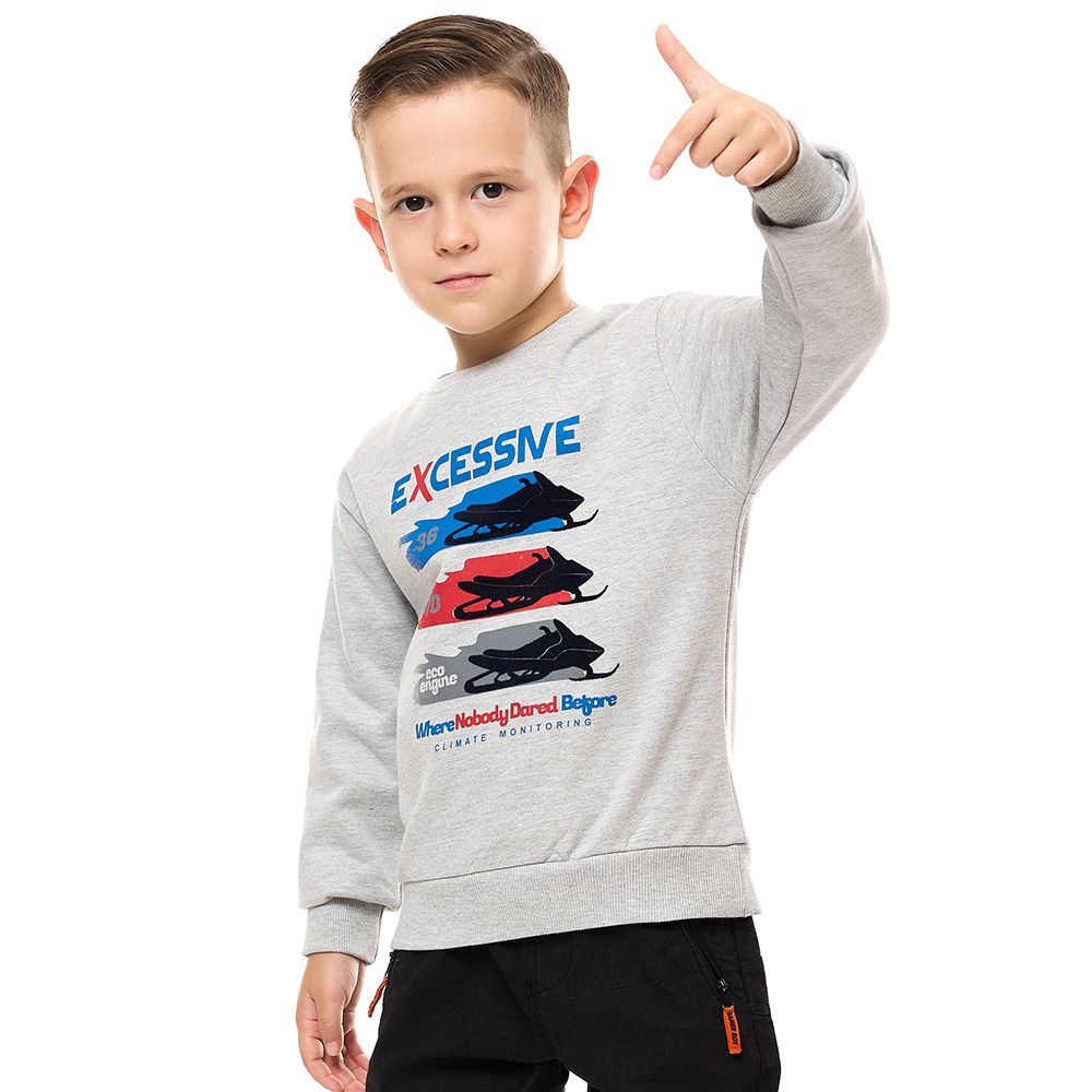 Victor and Jane - Boys' Printed Sweatshirt - Grey