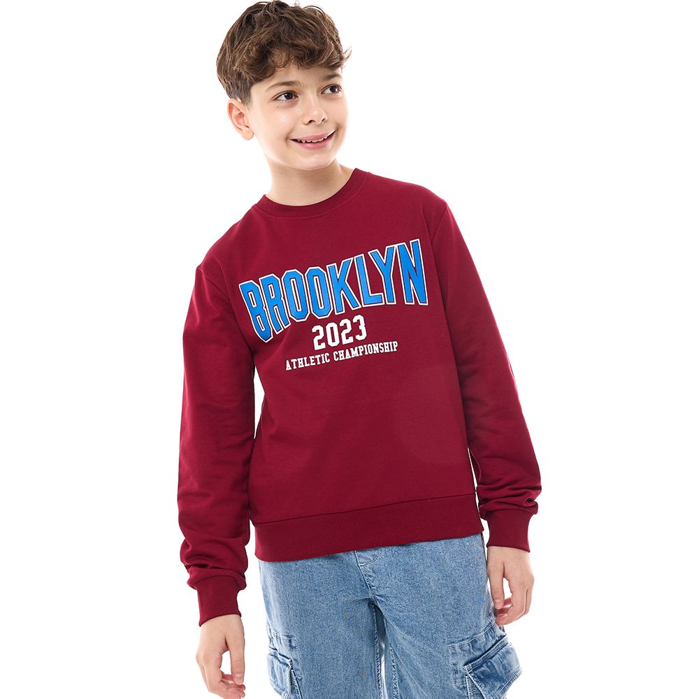 Victor and Jane - Boys' Sweatshirt Brooklyn - Maroon