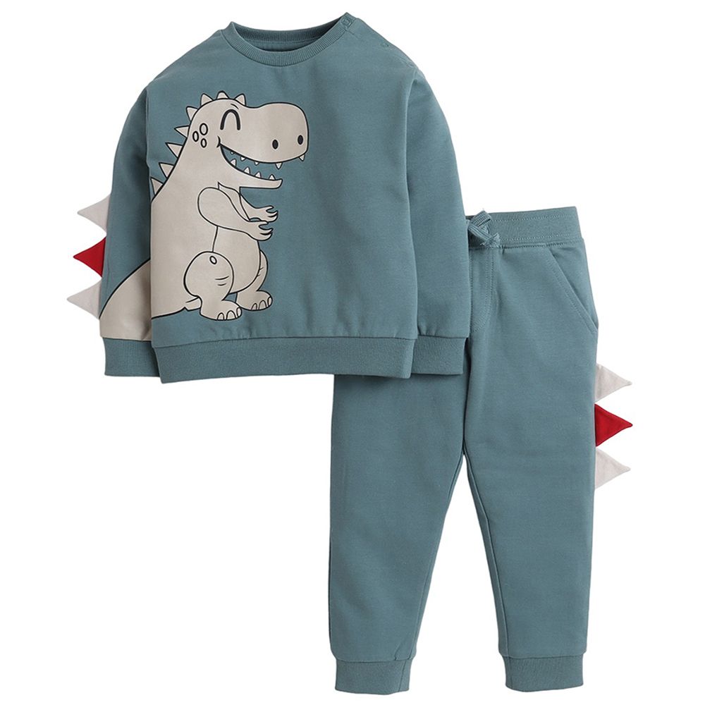 Victor and Jane - 2pc-Set - Boys' Cotton Sweatshirt And Joggers - Green