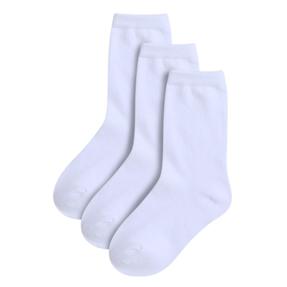 Victor And Jane - 3pc-Set - Boy's Plain Socks - White