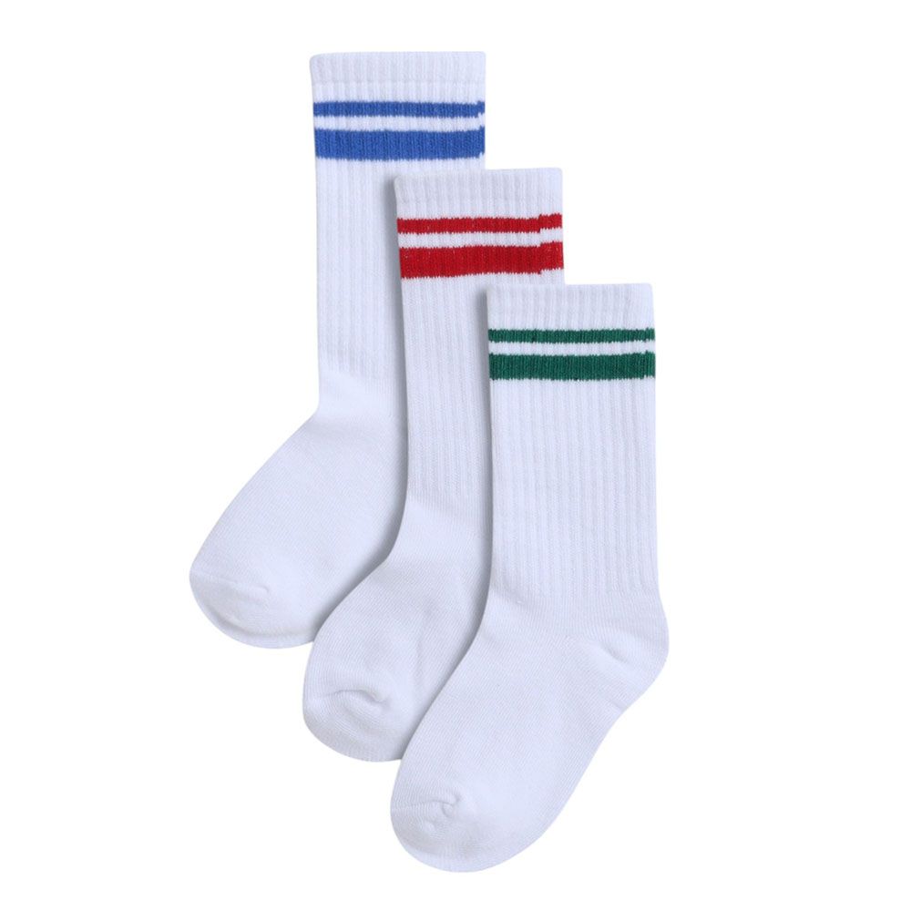 Victor And Jane - 3pc-Set - Boy's Jacquard Socks - White