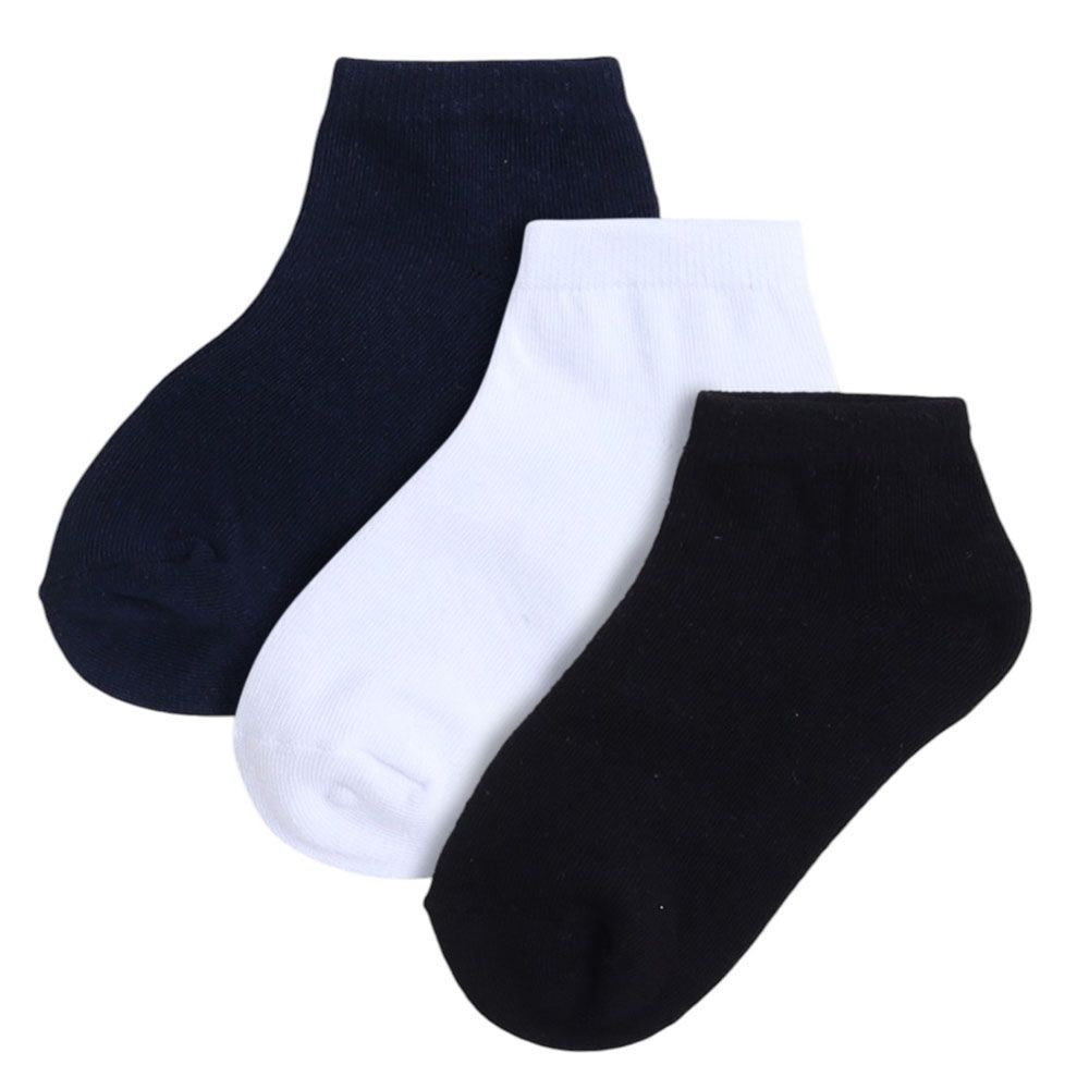 Victor And Jane - 3pc-Set - Boy's Socks - White/Black/Navy