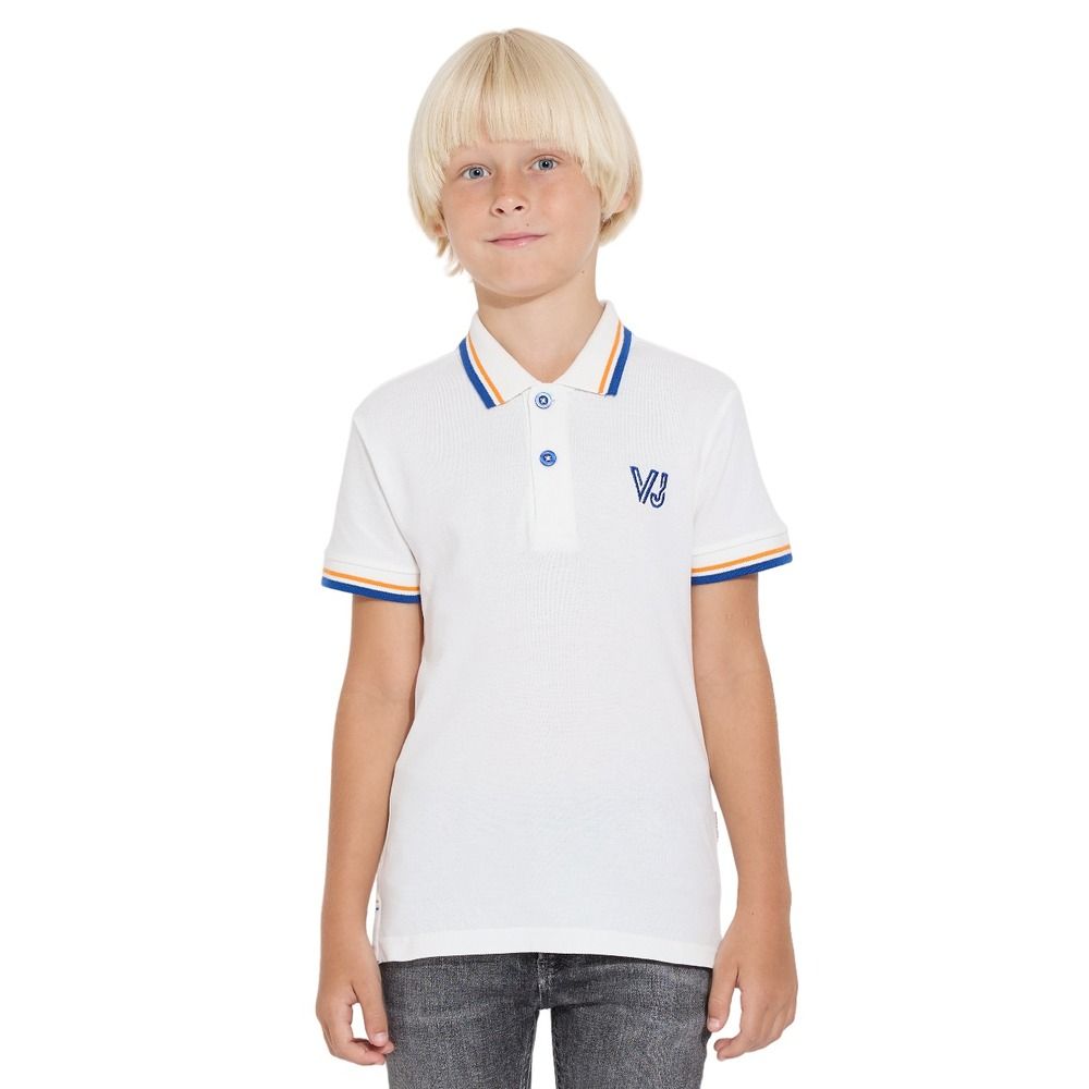 Victor and Jane - Junior Boys Solid Polo T-Shirt - Off-White