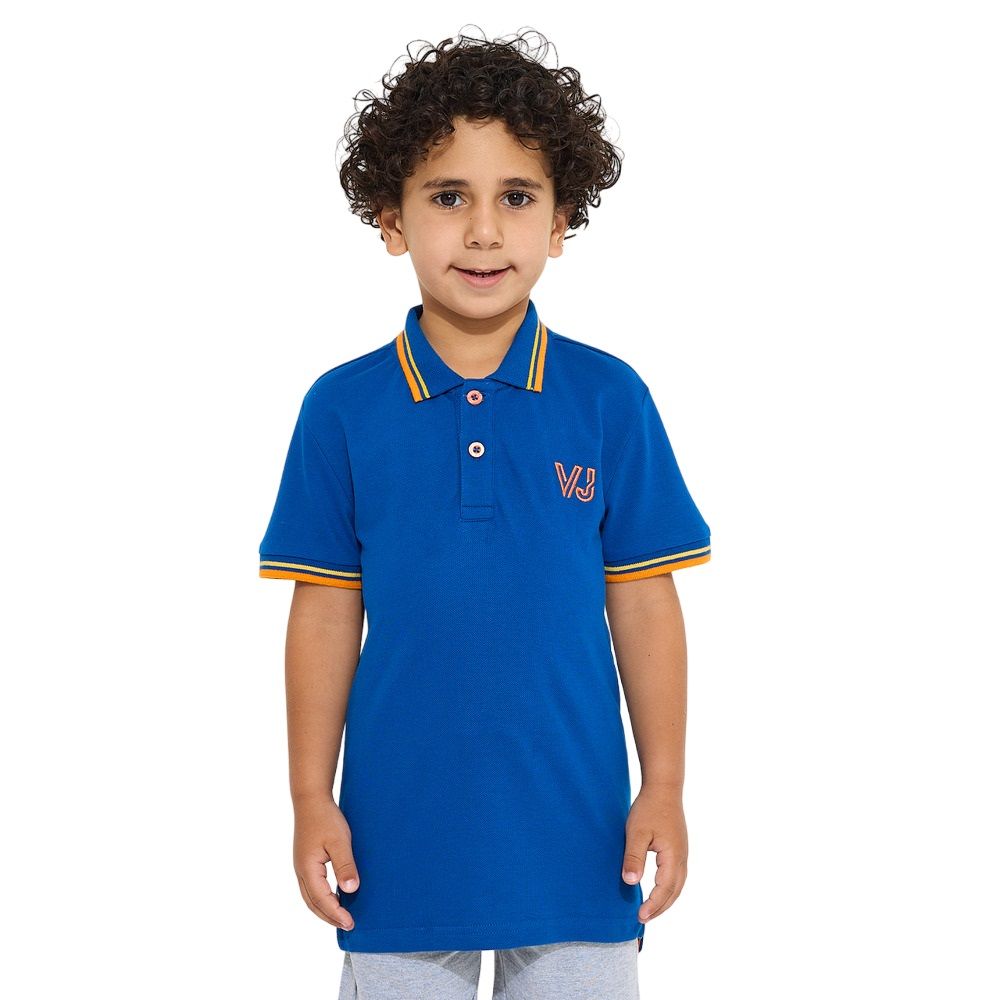 Victor and Jane - Boys' Short Sleeve Polo T-Shirt - Blue