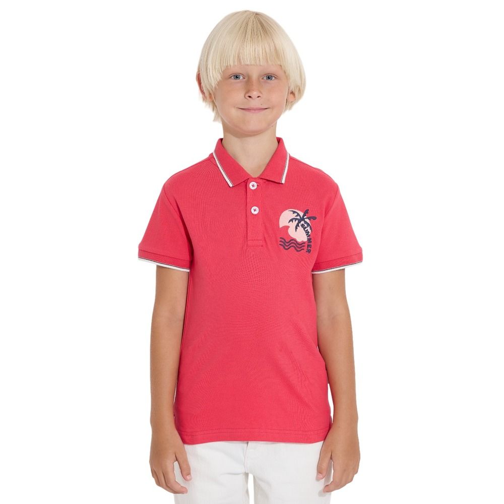 Victor and Jane - Boys' Short Sleeve Polo Shirt - Pink