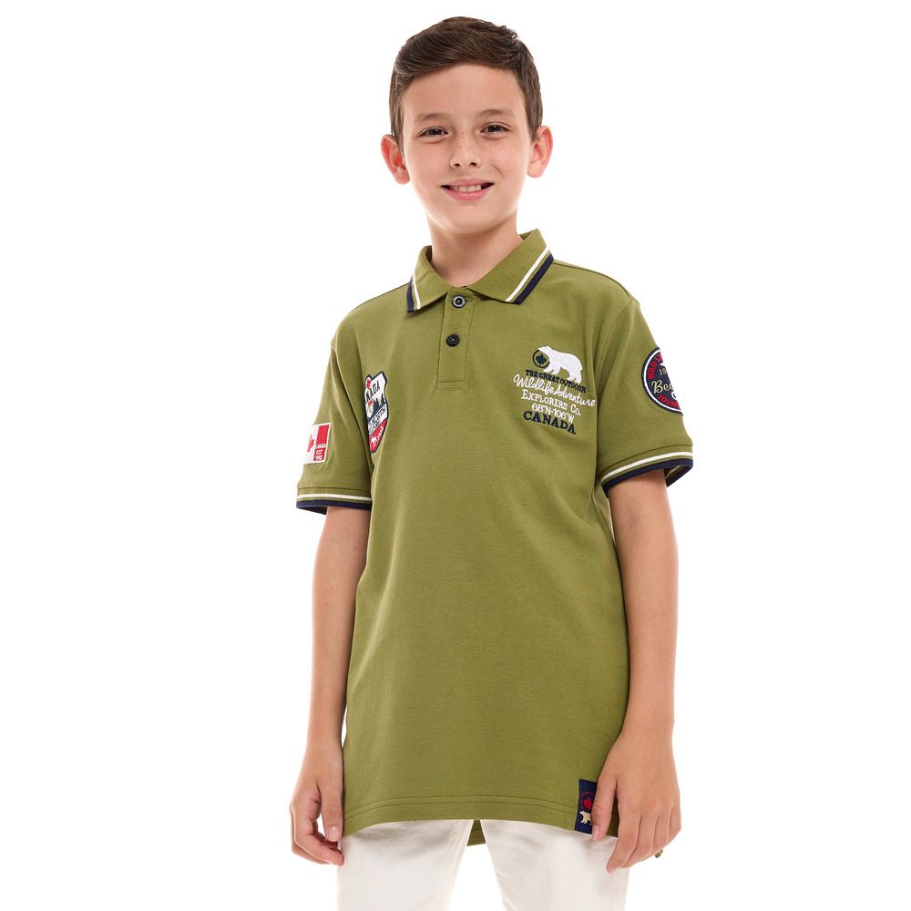 Victor and Jane - Classic Style Polo Shirt for Boys - Green