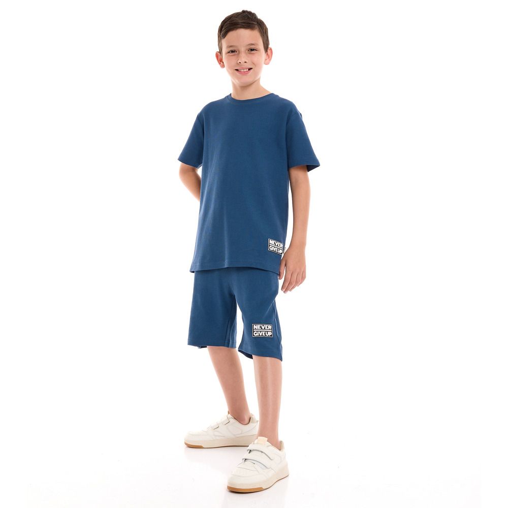 Victor and Jane - 2pc-Set - Boy's T-Shirt And Shorts - Blue