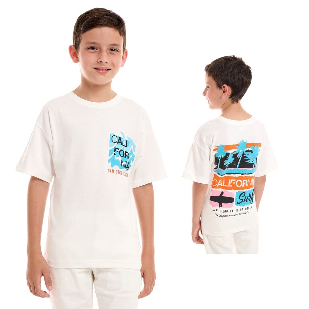 Victor and Jane - Boys Oversized Short Sleeves T-Shirt - Off White