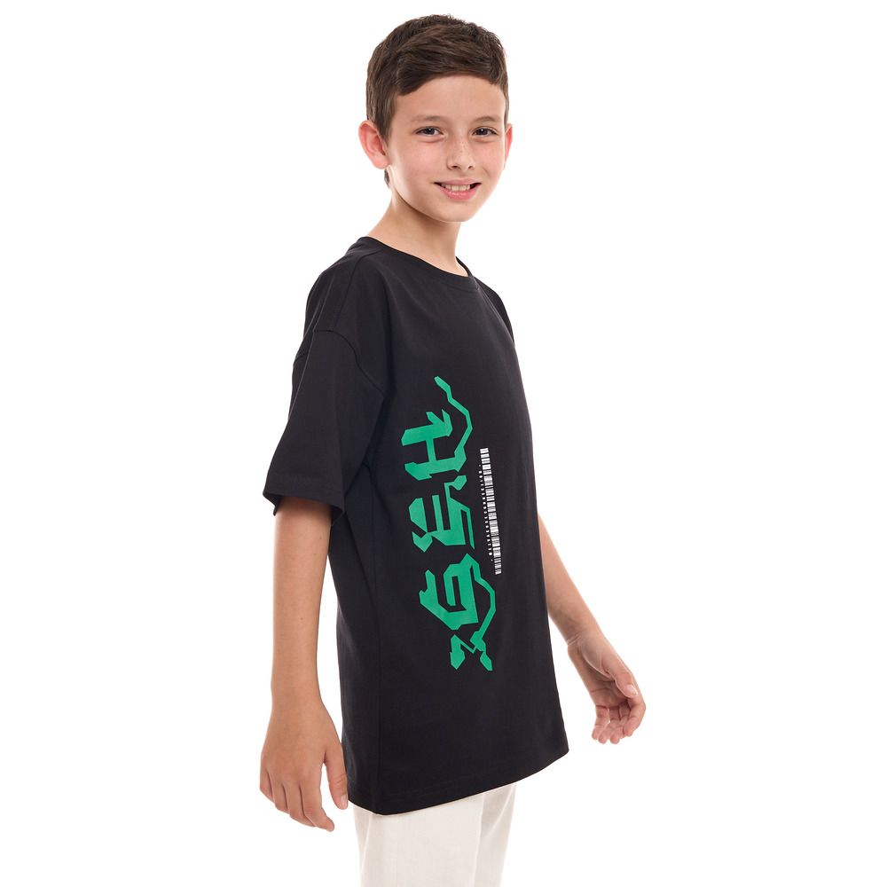 Victor and Jane - Boys Oversized T-Shirt - Black