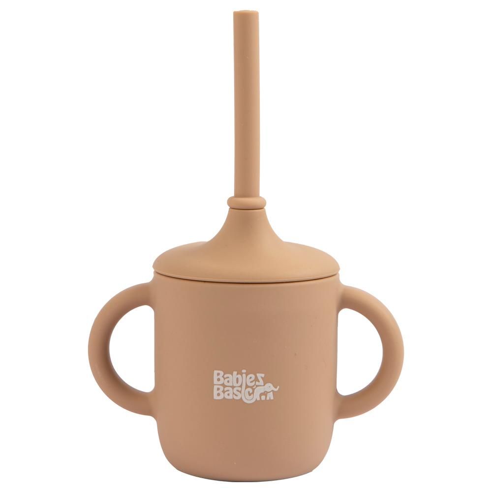 Babies Basic - Stage 2 Silicone Trainer Cup with Handle & Straw - Blush