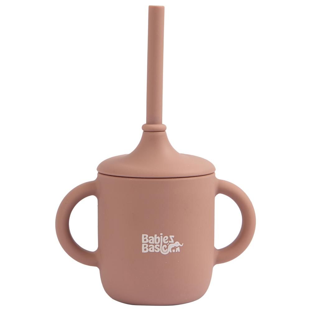 Babies Basic - Stage 2 Silicone Trainer Cup with Handle & Straw - Pink