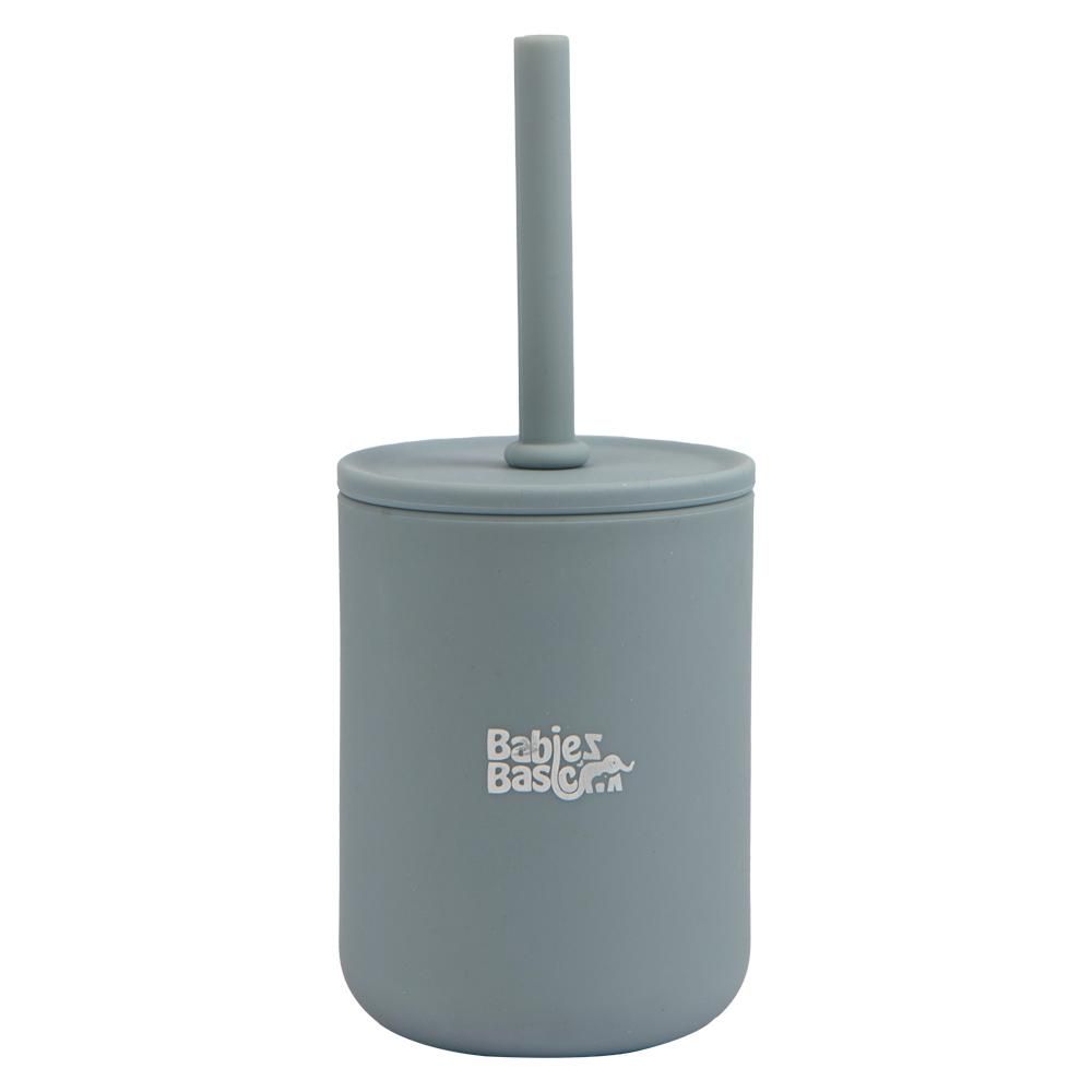 Babies Basic - Stage 3 Silicone Trainer Cup with Straw - Blue