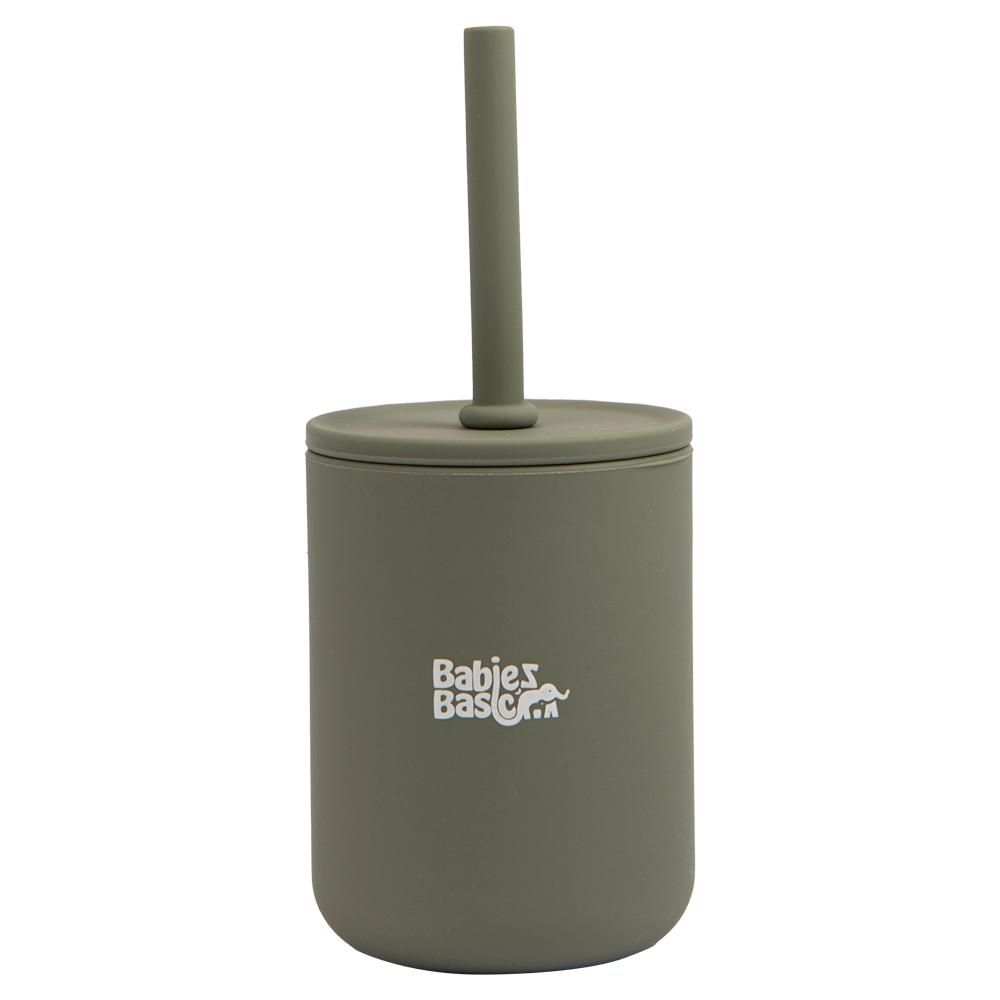 Babies Basic - Stage 3 Silicone Trainer Cup with Straw - Green