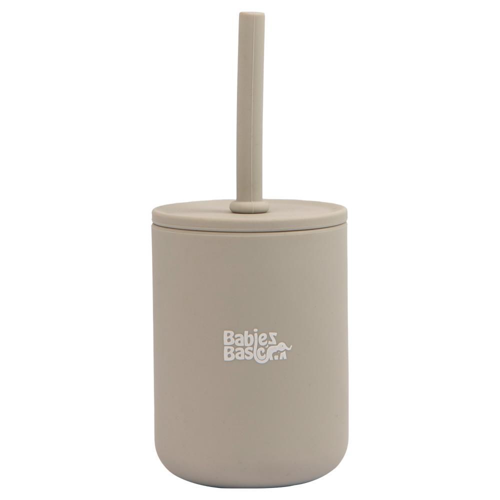 Babies Basic - Stage 3 Silicone Trainer Cup with Straw - Grey