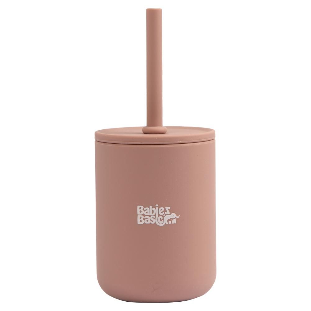 Babies Basic - Stage 3 Silicone Trainer Cup with Straw - Pink