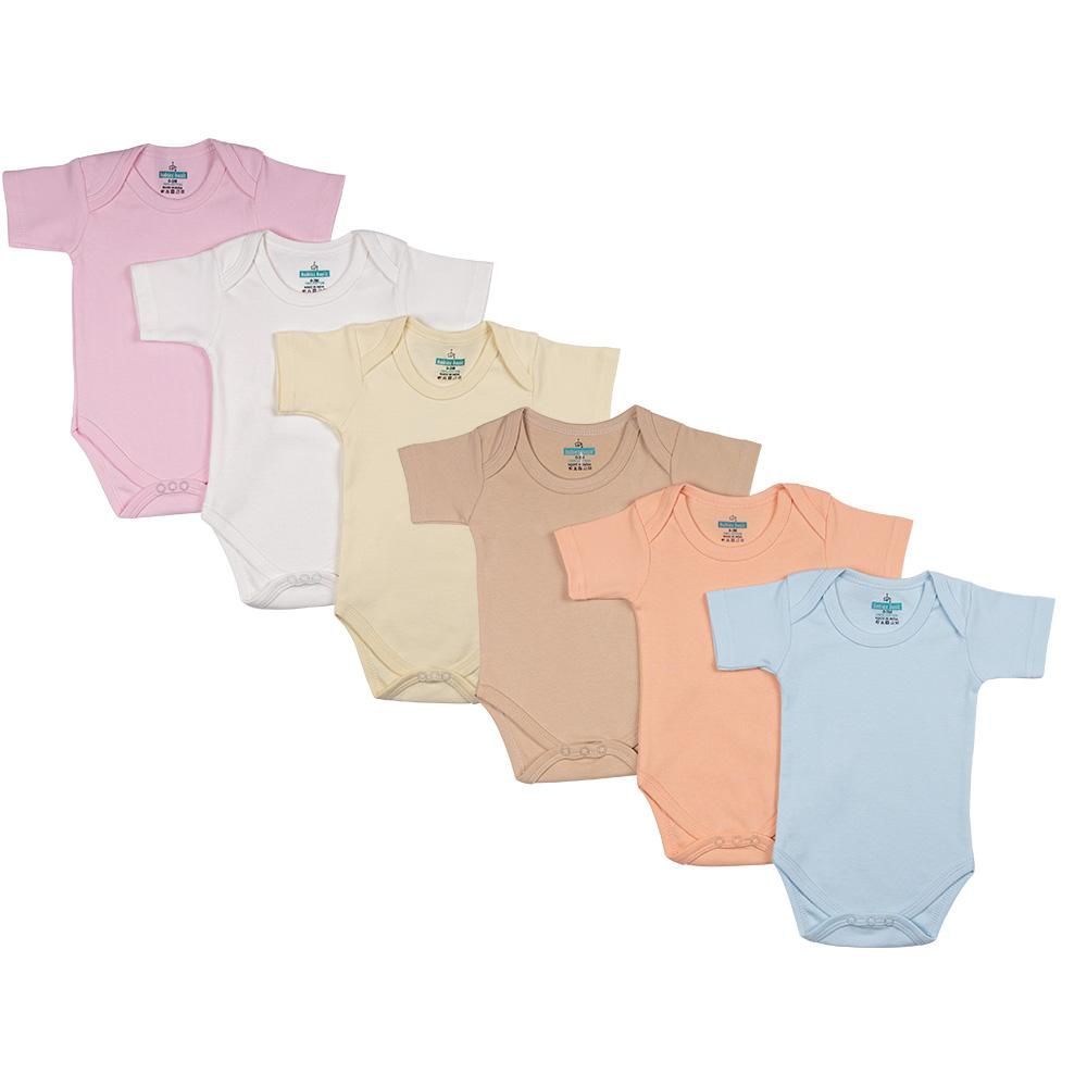 Babies Basic - 6pc-Set -Short Sleeves Romper/Bodysuit - Multi Color