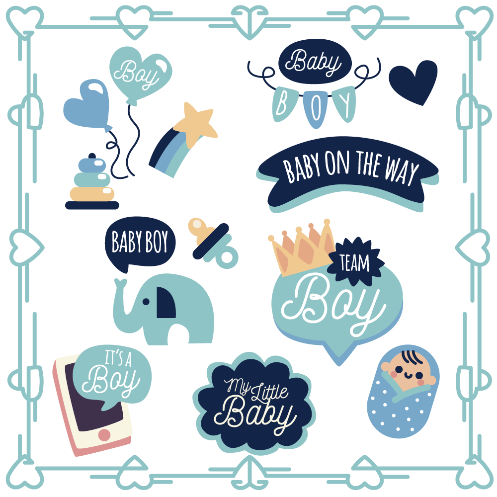 Twinkle Hands - Baby Shower Stickers - Boy