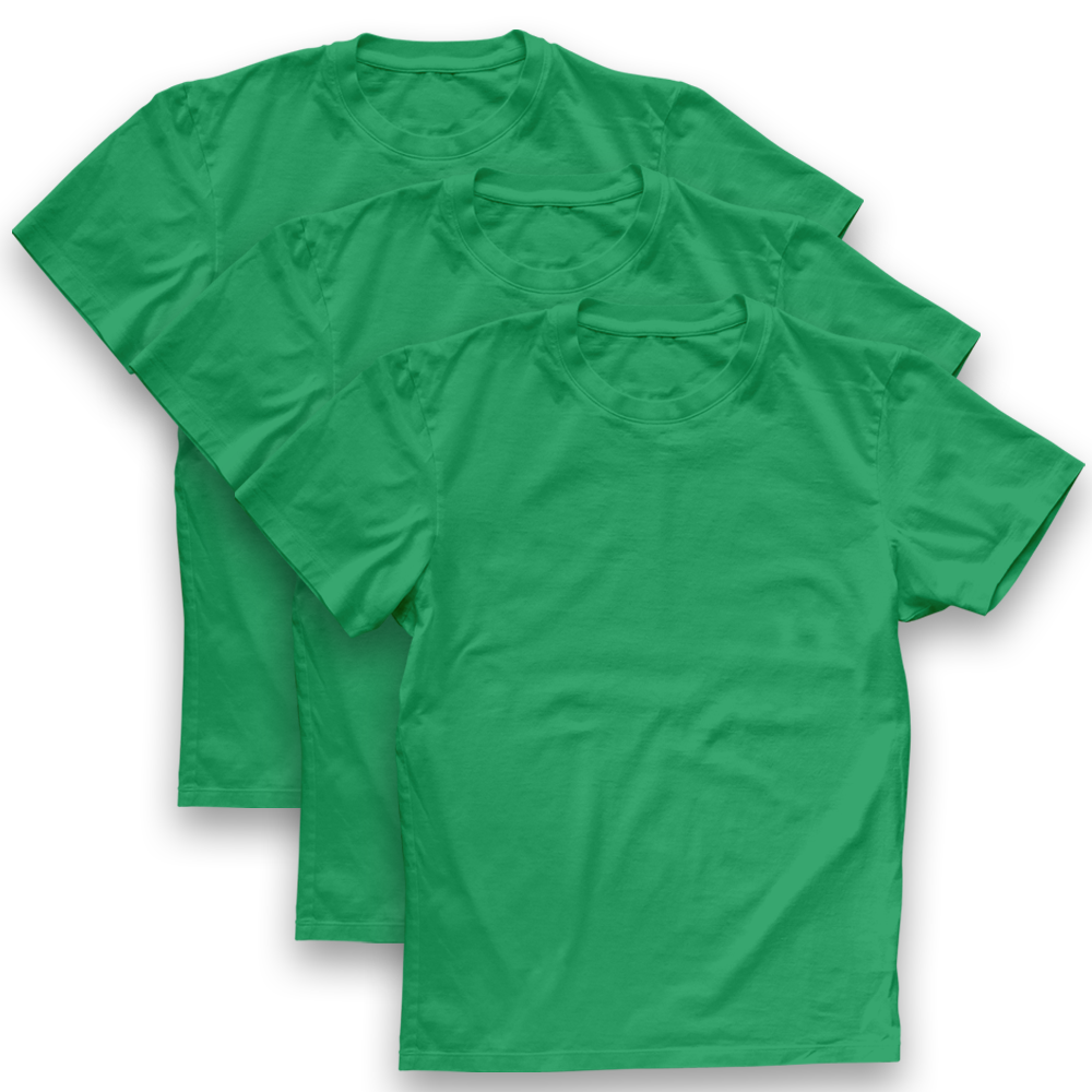 Twinkle Hands - Unisex Short Sleeve Cotton T-shirt Pack Of 3 - Green