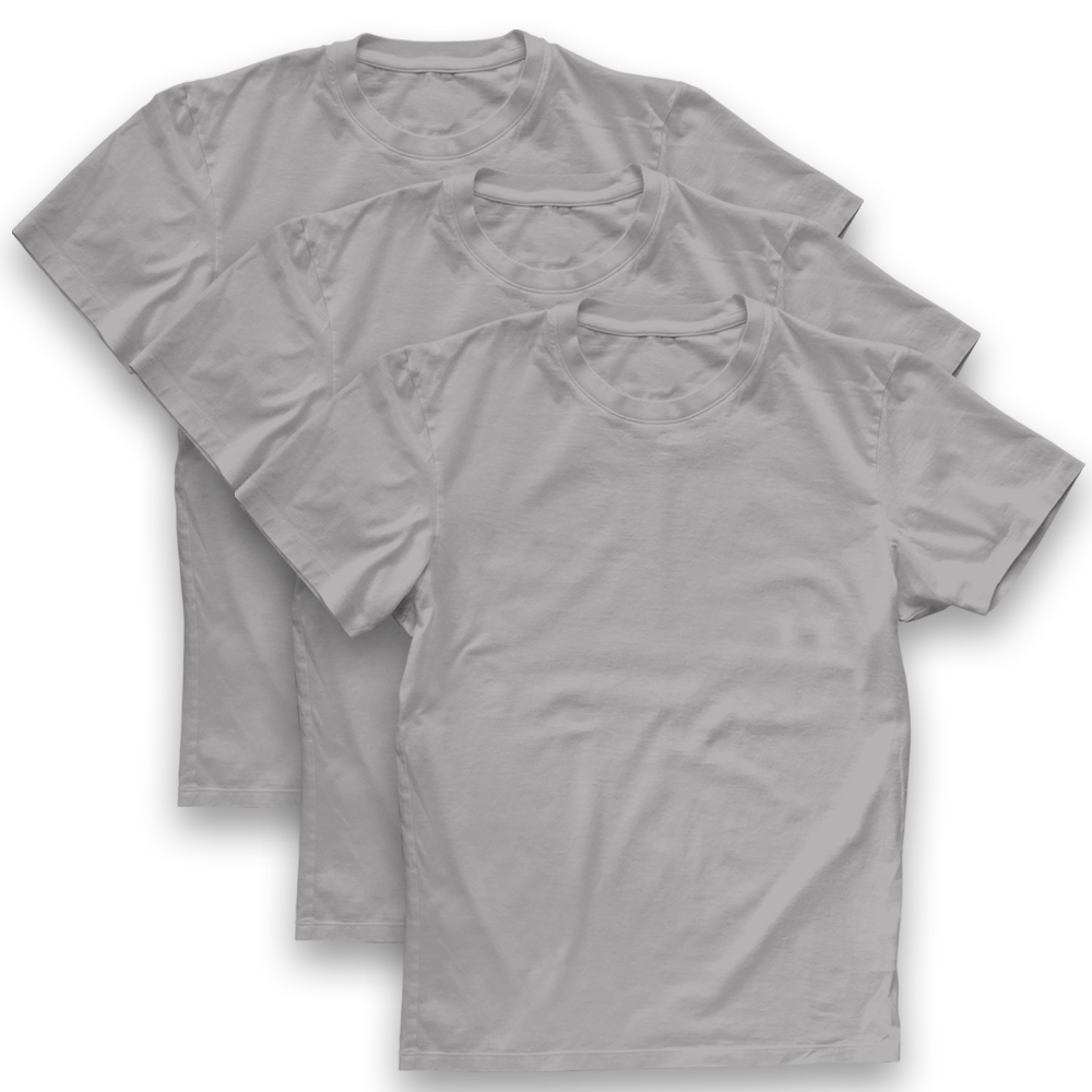 Twinkle Hands - Unisex Short Sleeve Cotton T-shirt Pack Of 3 - Grey