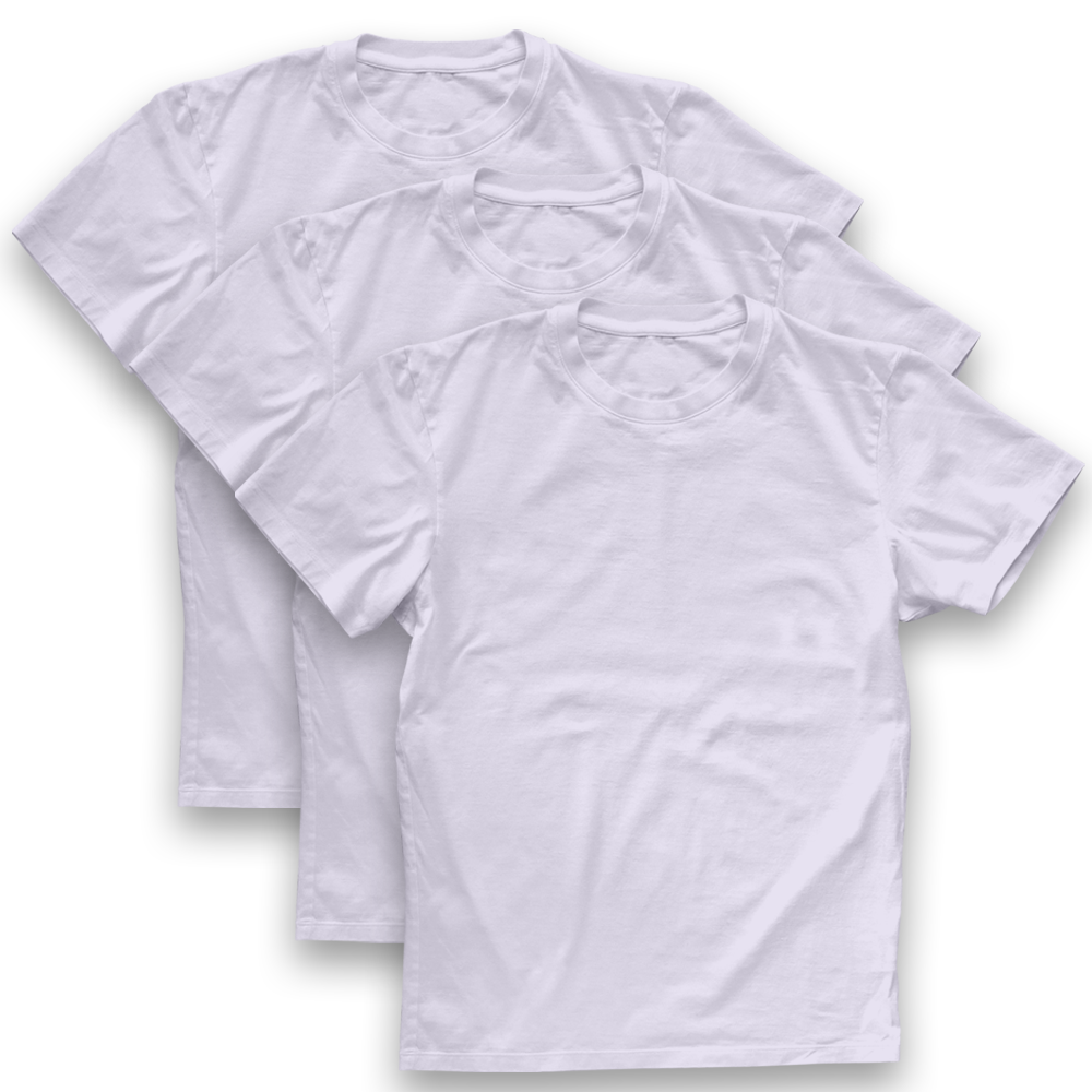 Twinkle Hands - Unisex Cotton Short Sleeve T-shirt Pack Of 3 - White