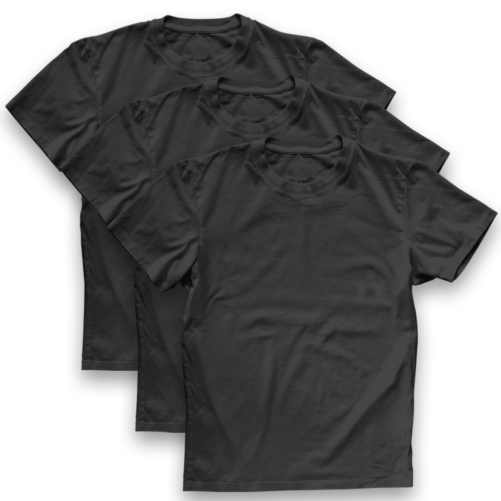 Twinkle Hands - Unisex Cotton Short Sleeve T-shirt Pack Of 3 - Black