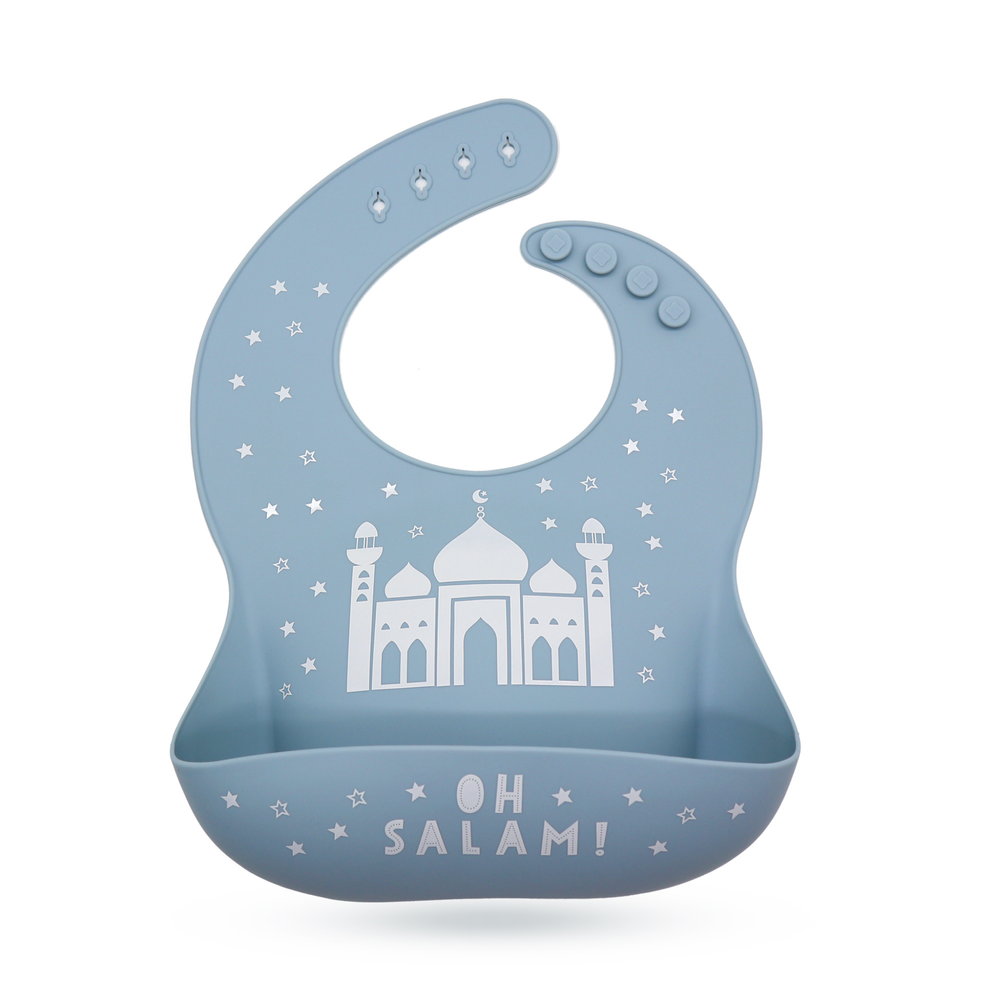 Once Upon A Dua - Lux Silicone Baby Bib - Dusty Blue