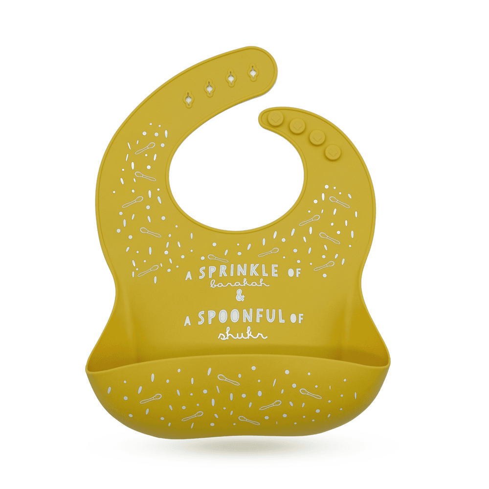 Once Upon A Dua - Lux Silicone Baby Bib - Mustard