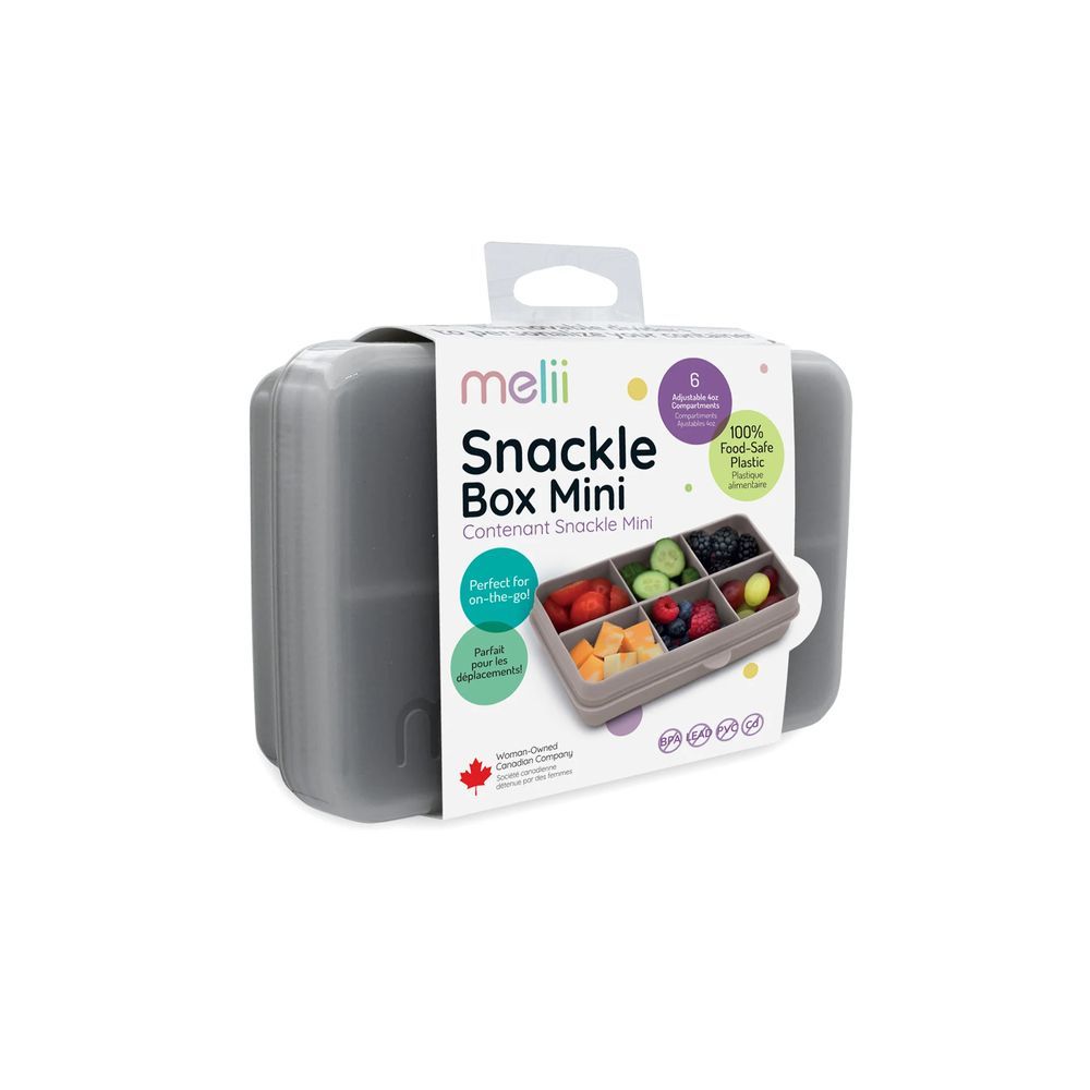 Melii - Snackle Mini Box With 6 Compartments - Grey - 114ml