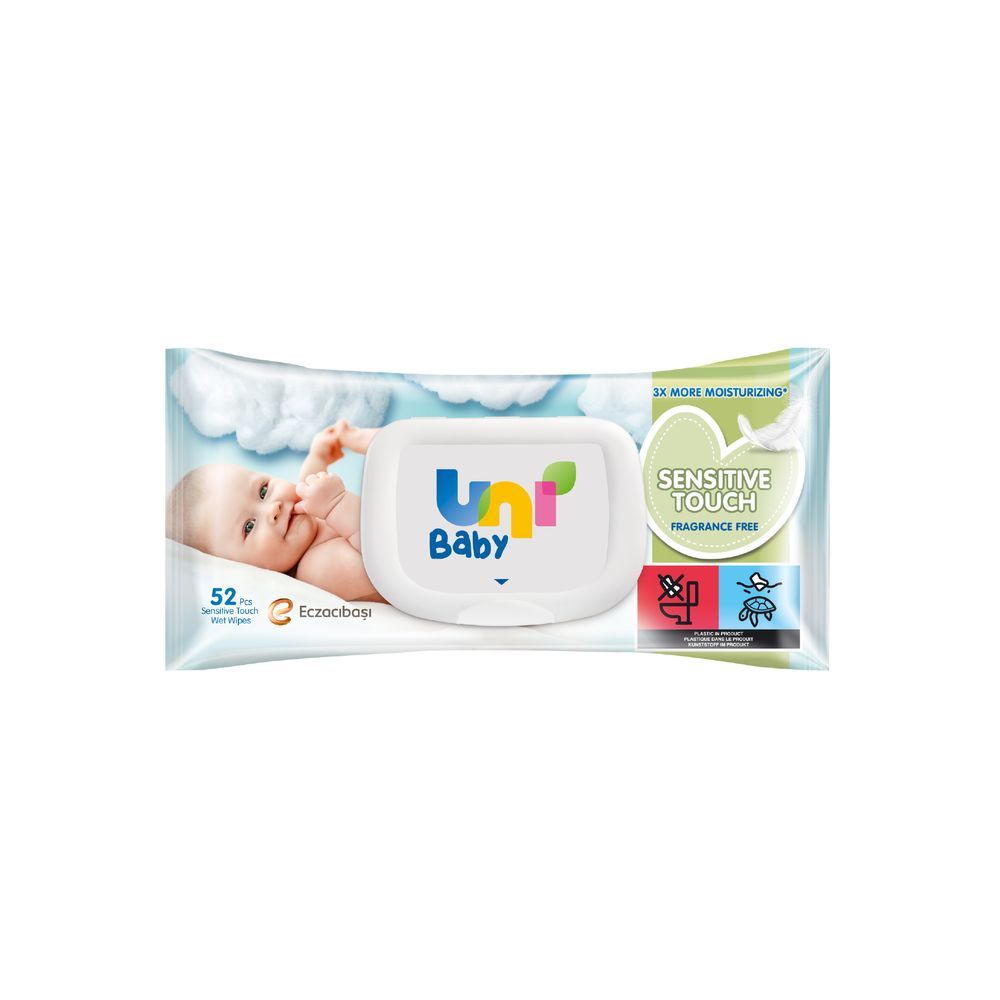 Uni Baby - Sensitive Touch Fragrance Free Baby Wipes - 52 Pcs