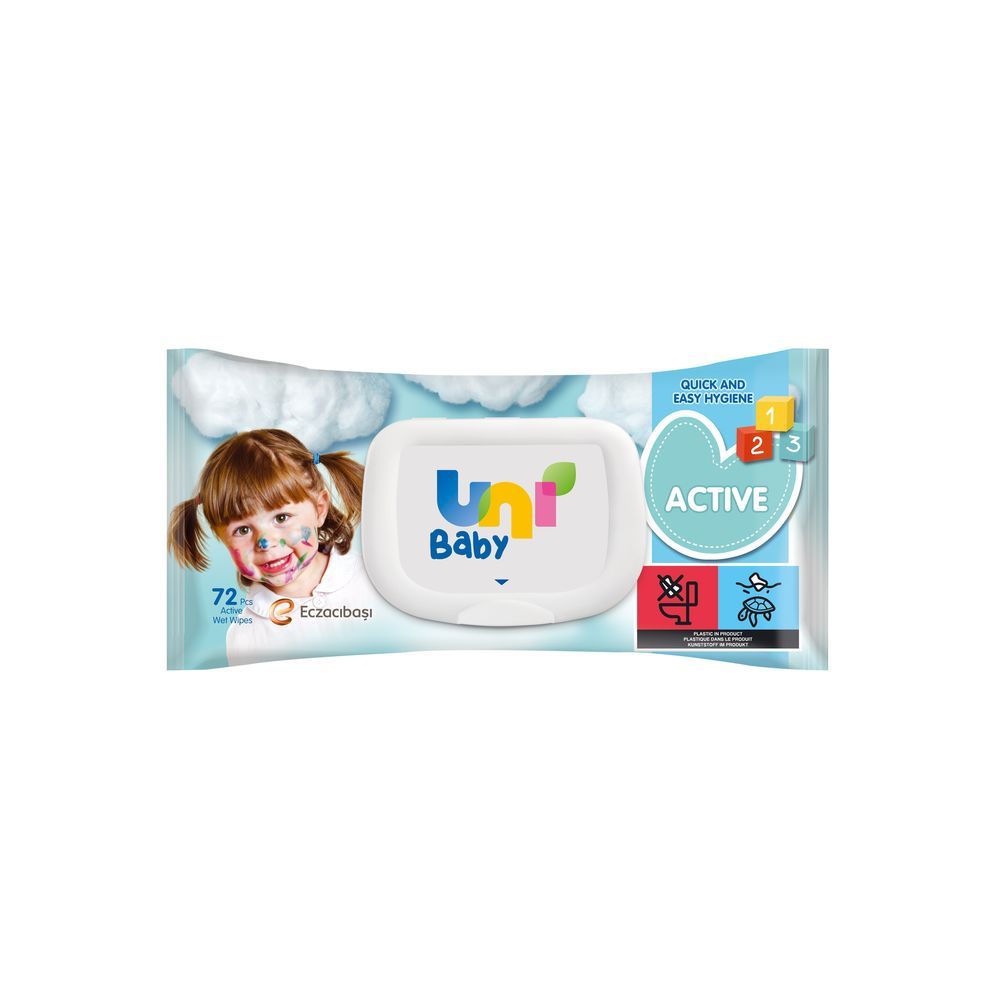 Uni Baby - Active Baby Wipes - 72 Pcs