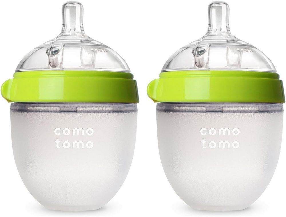 Comotomo - Anti-Colic Baby Feeding Bottle Set - Green - 150 ml - 2 Pcs